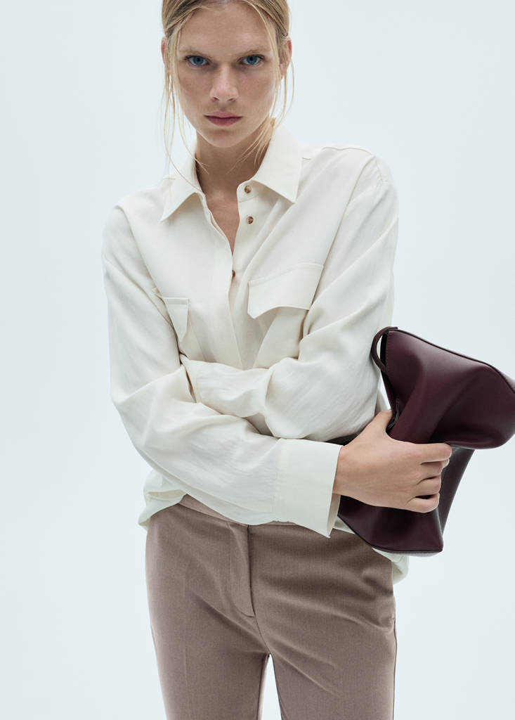 Flared flowing trousers — Medium Brown