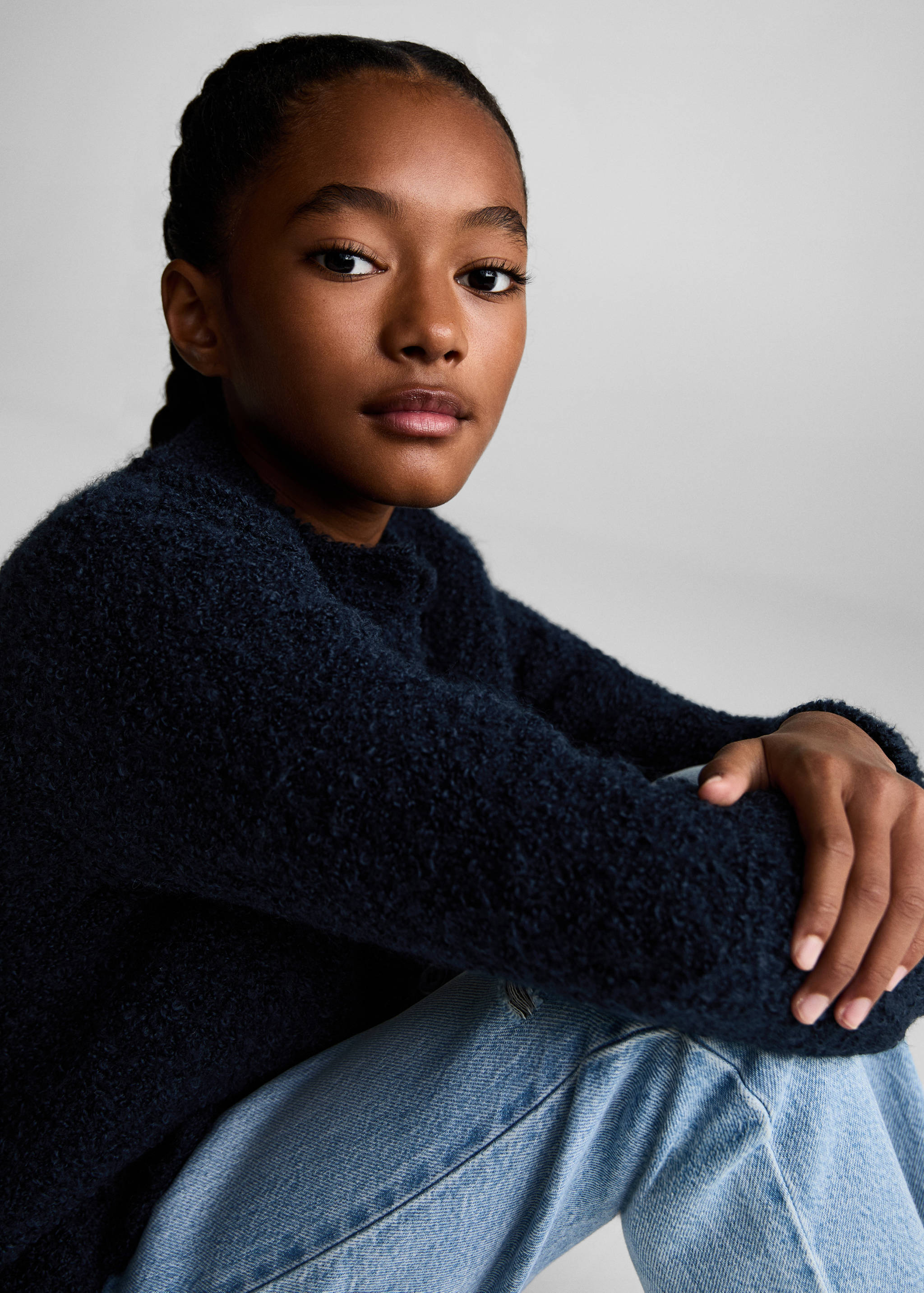 Bouclé-knit cardigan - Details of the article 1