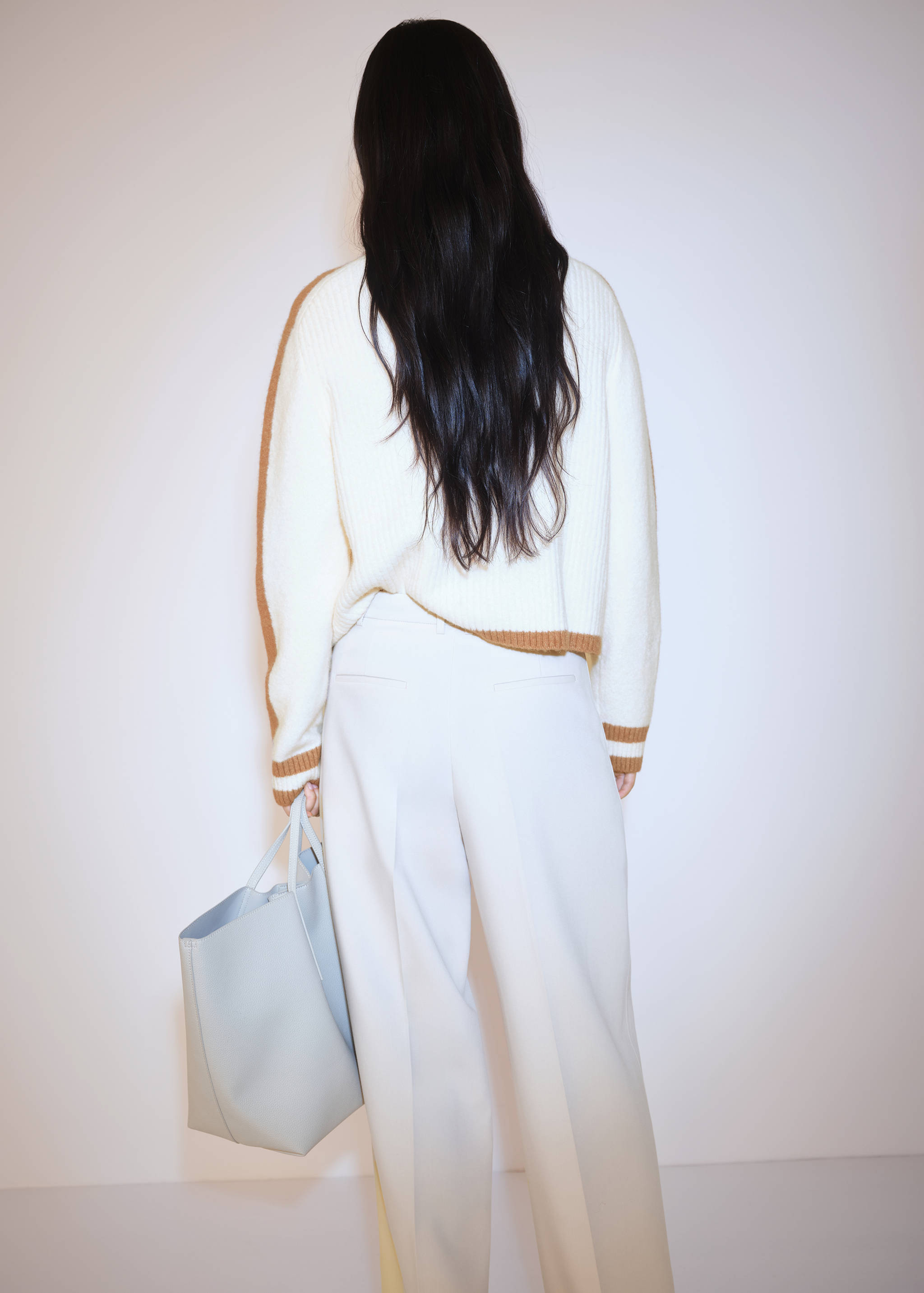 Striped sweater with zip - Reverse of the article