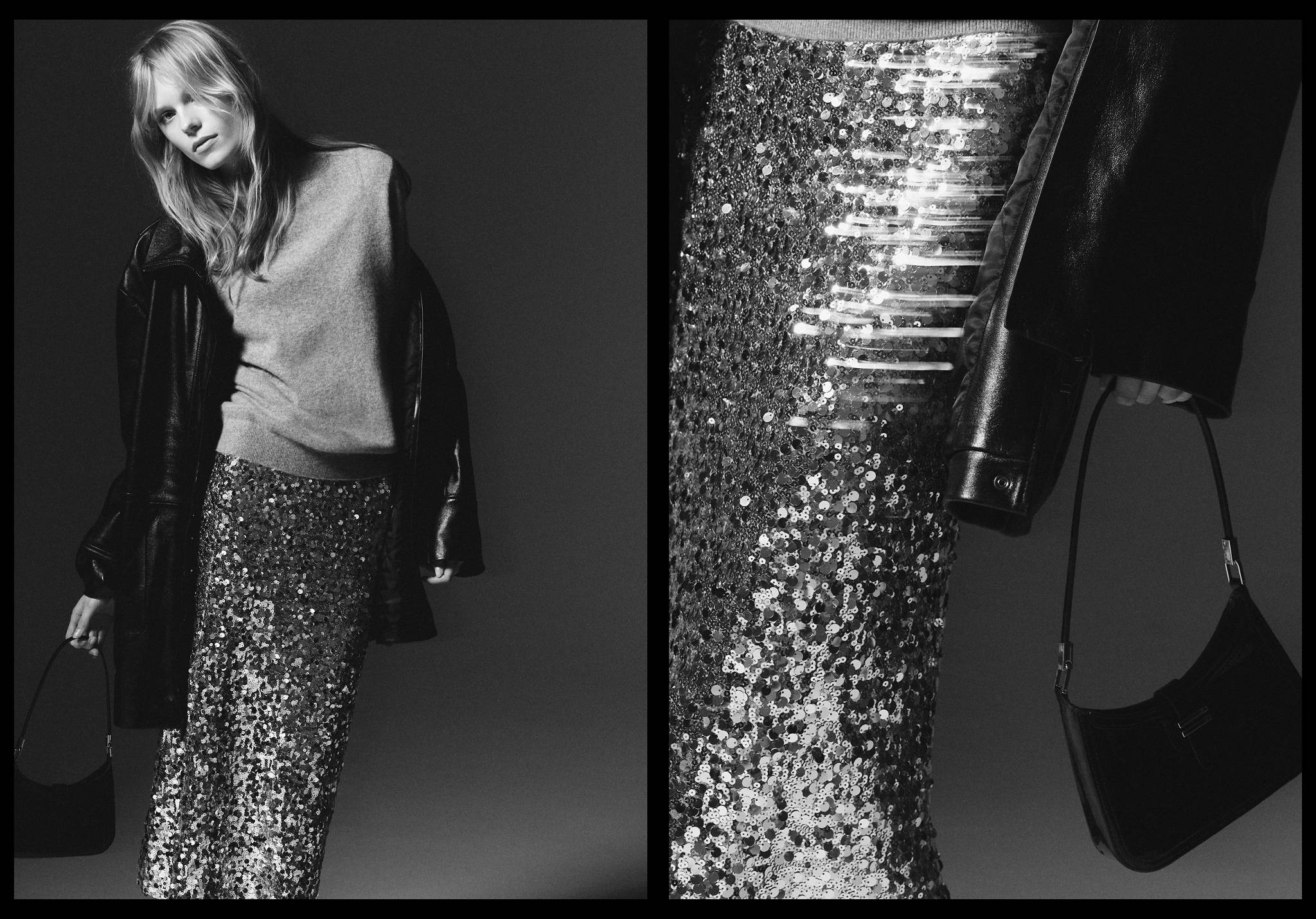 Sequin midi skirt - Panoramic plane