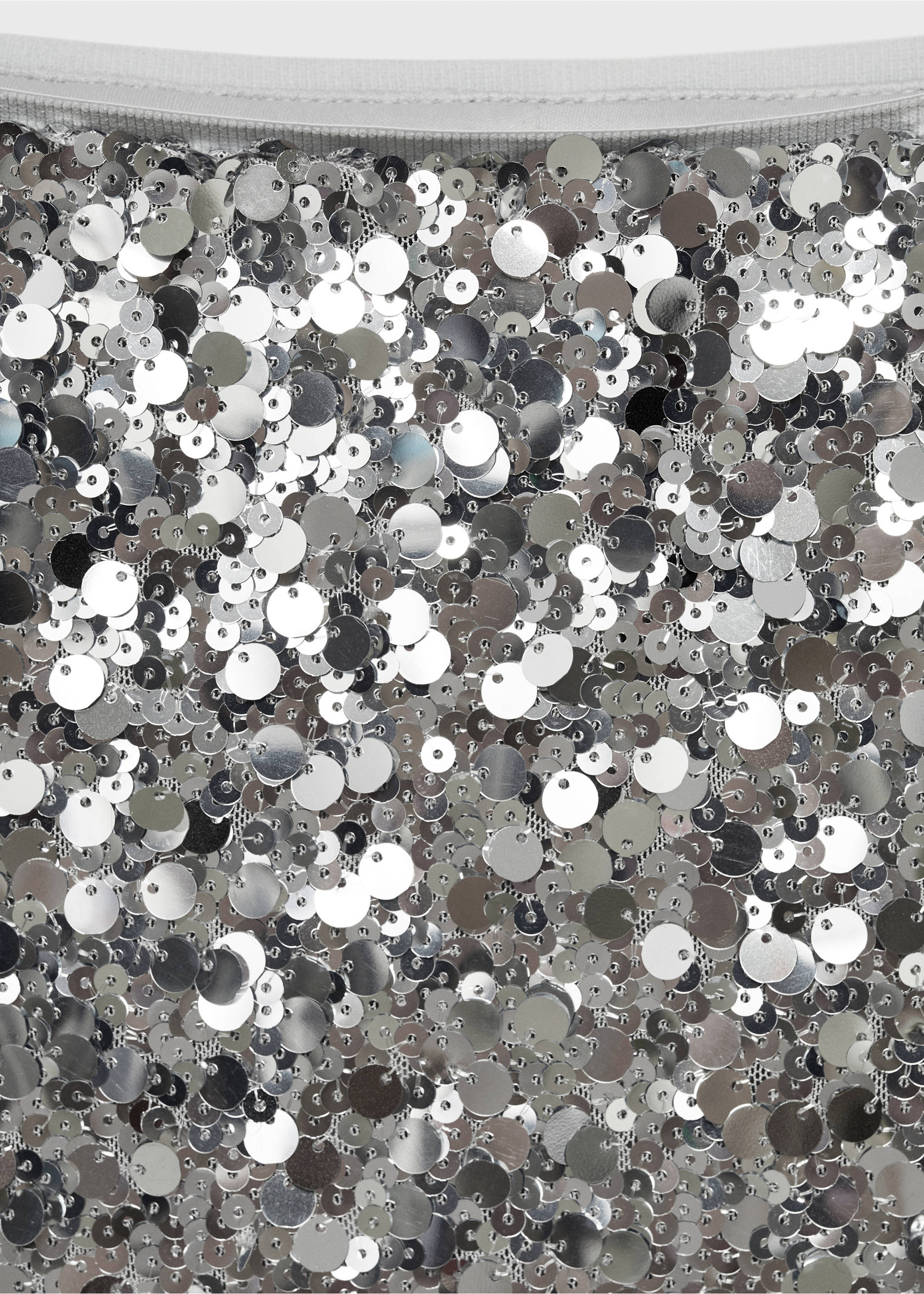 Falda midi lentejuelas - Detalle del artículo 8, Plata. Ref: 77038280-00.