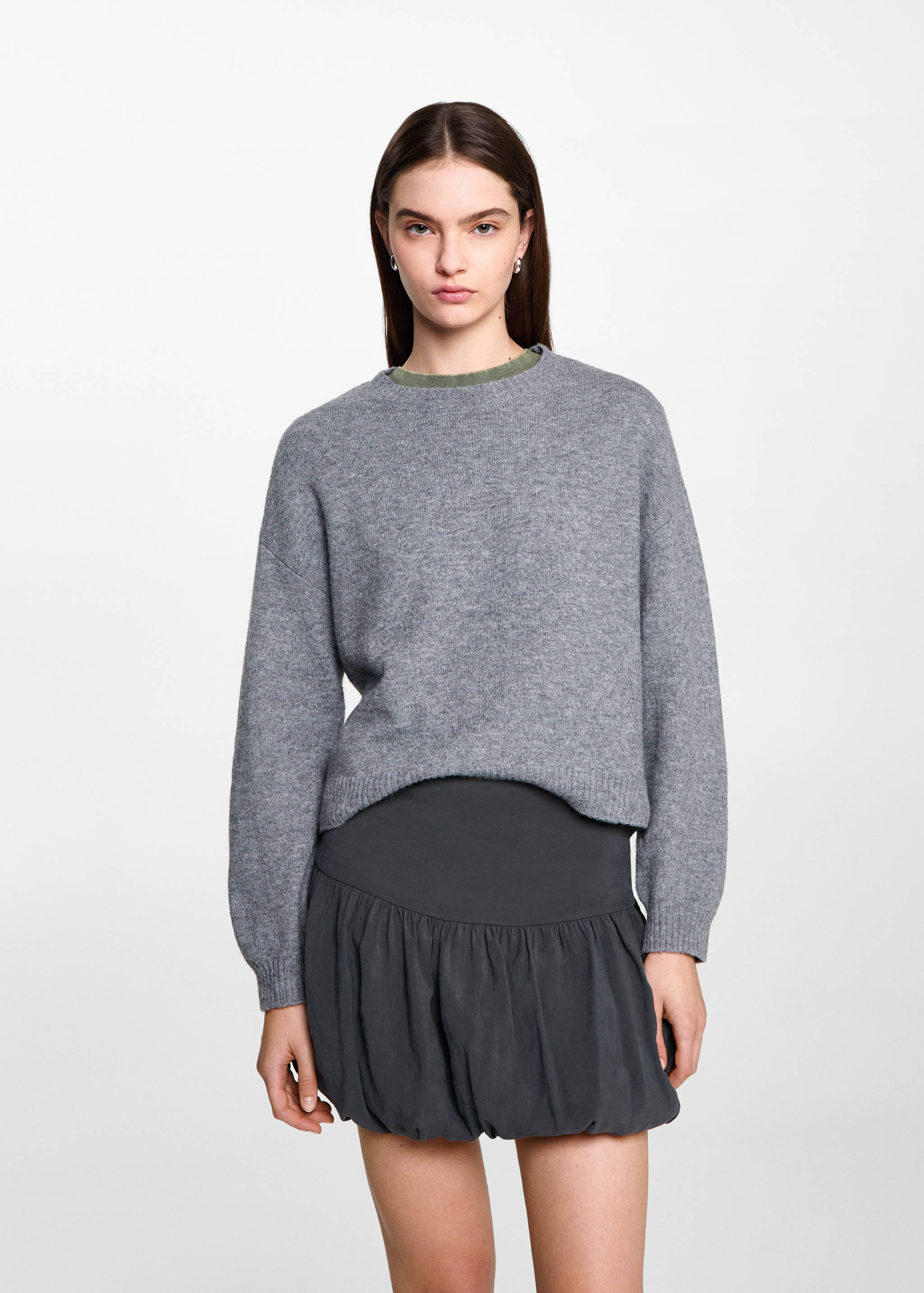 Balloon mini-skirt with zip - Medium plane