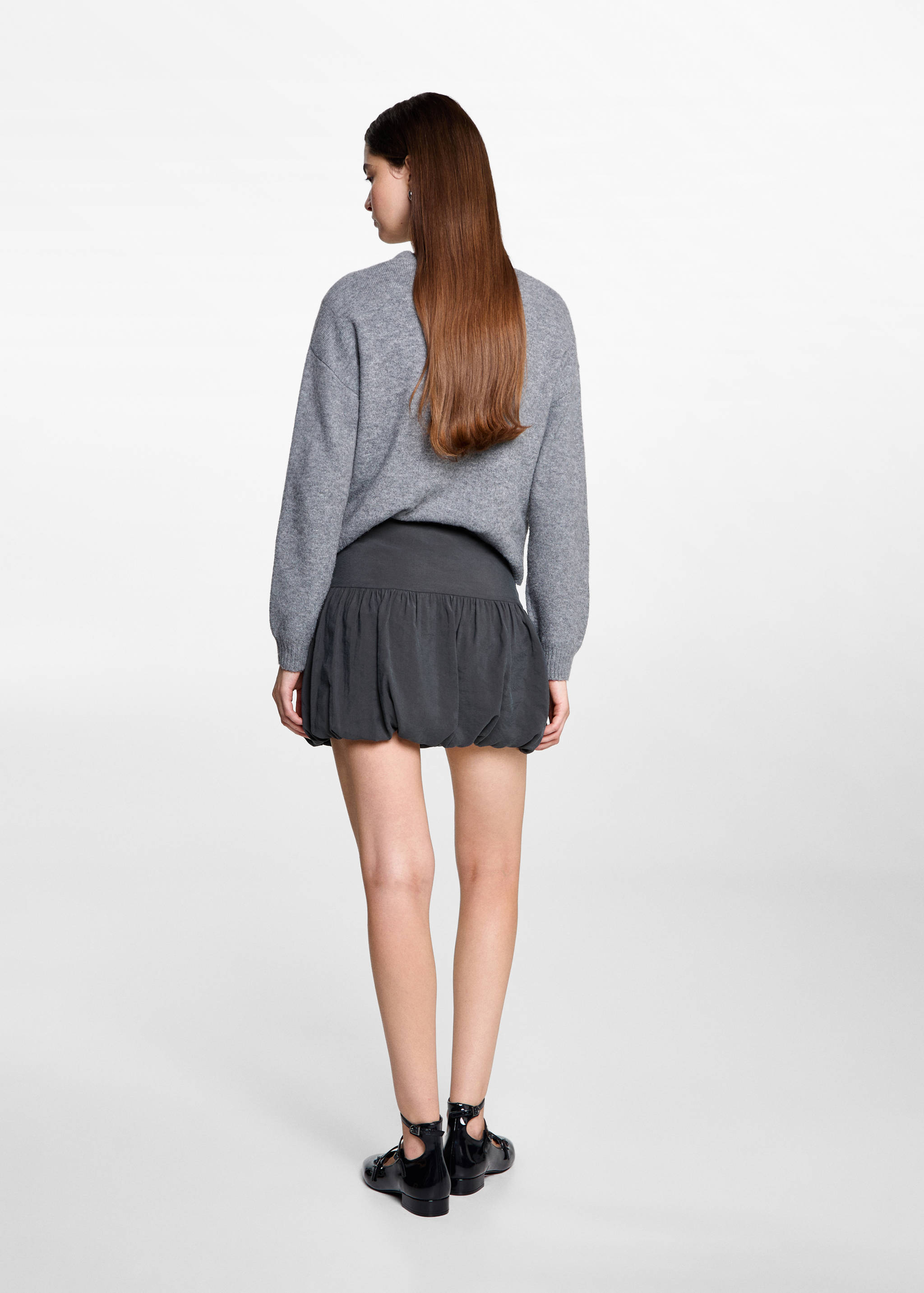 Balloon mini-skirt with zip - Reverse of the article