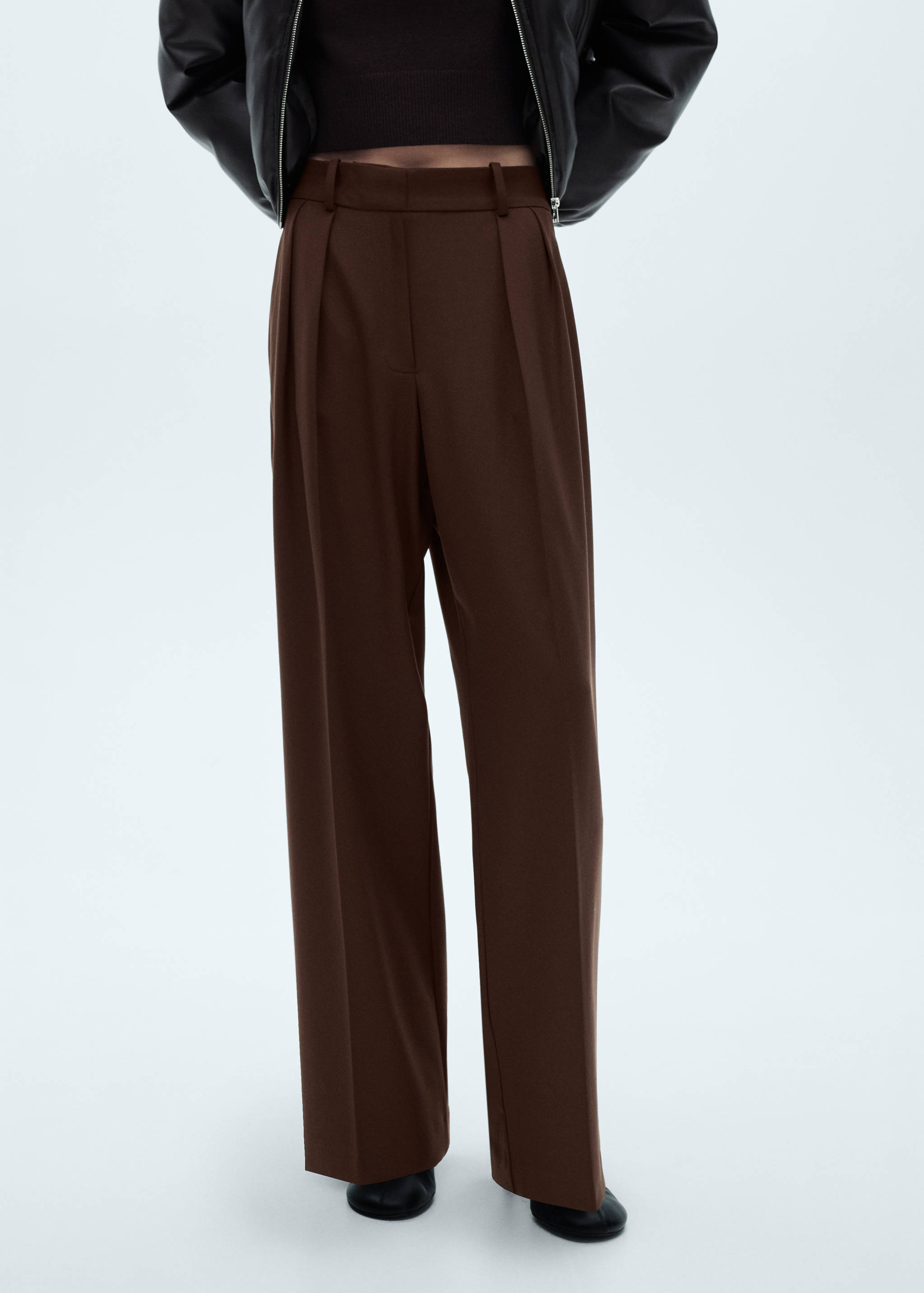 Wide leg pleated trousers - Medium plane