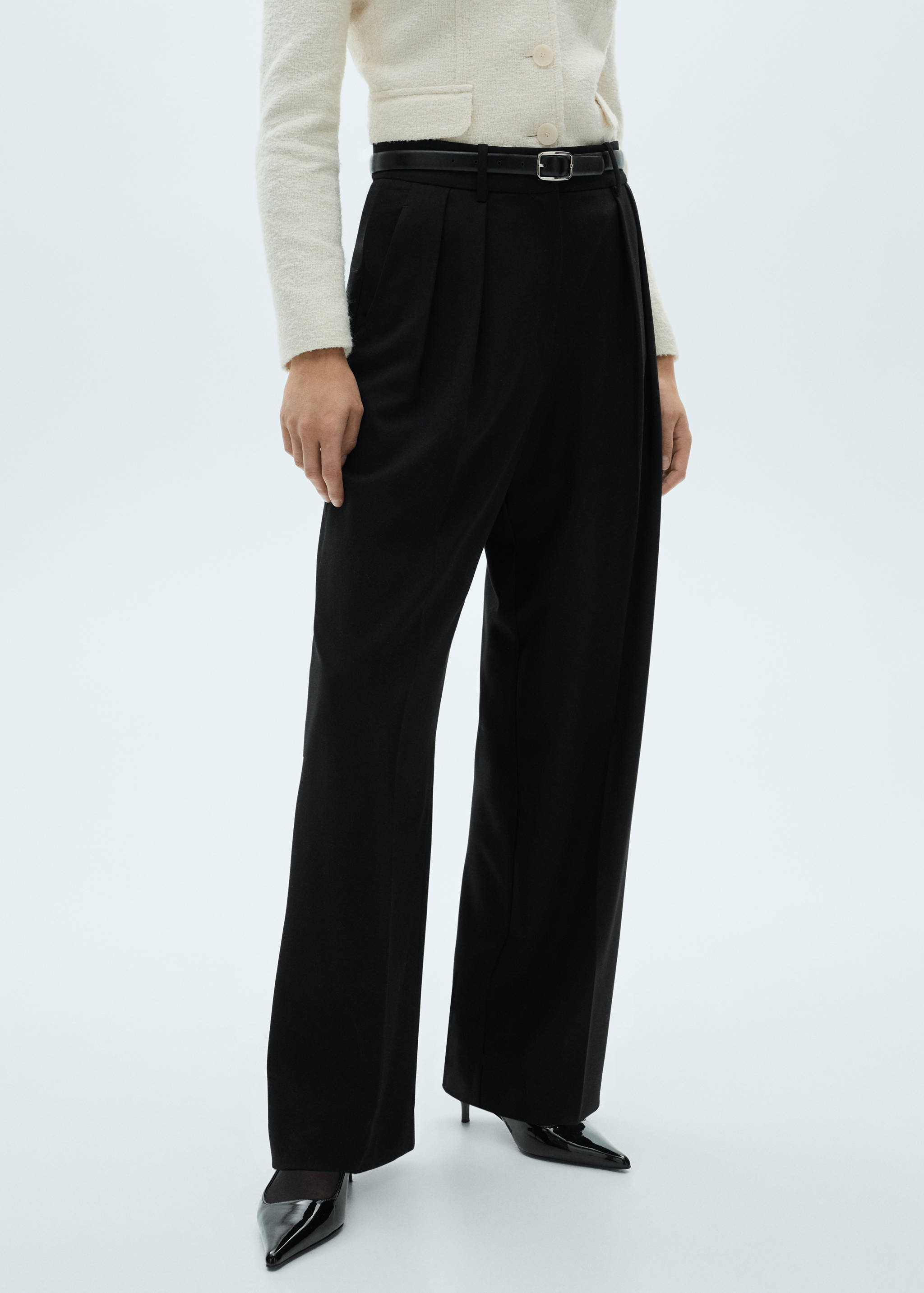 Wide leg pleated trousers - Medium plane