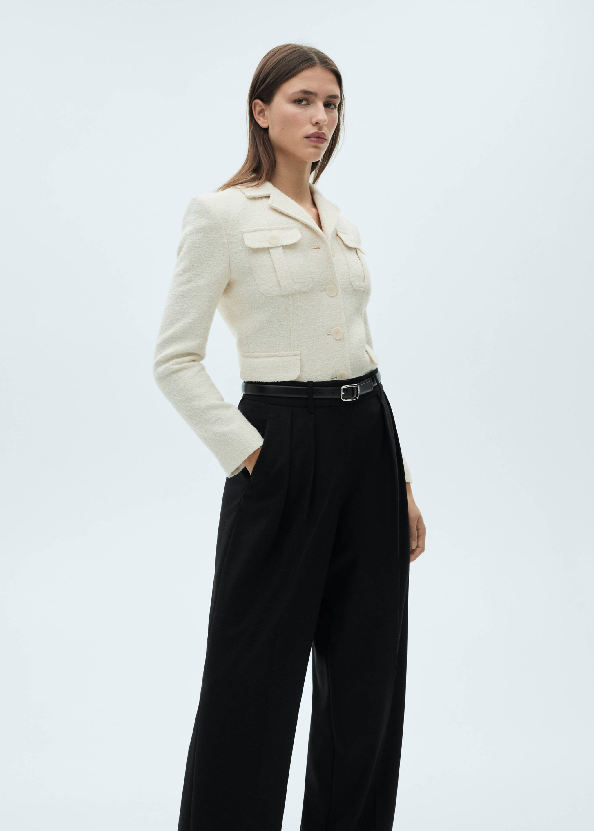 Wide leg pleated trousers - Details of the article 1