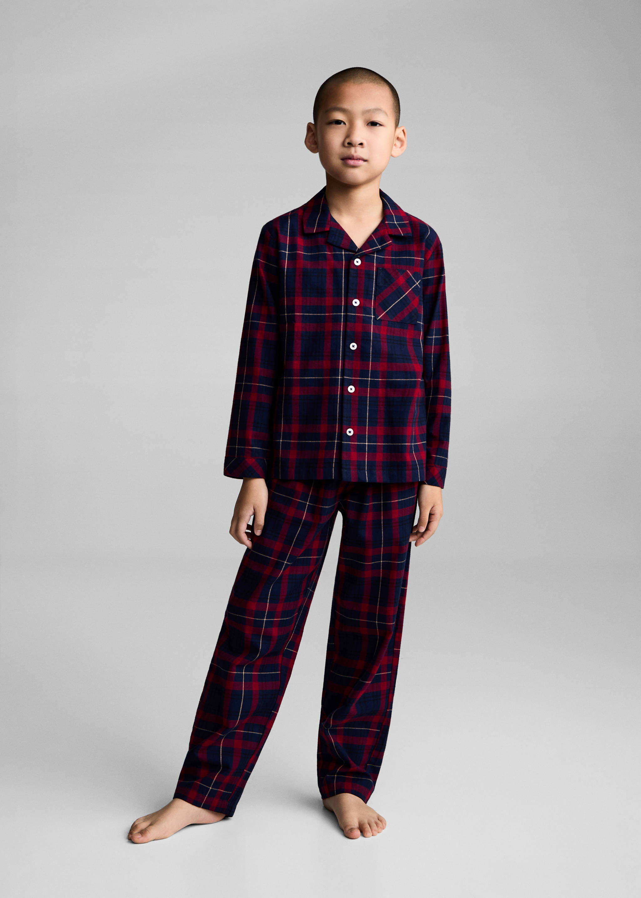 Two-pieces check long pyjamas - General plane