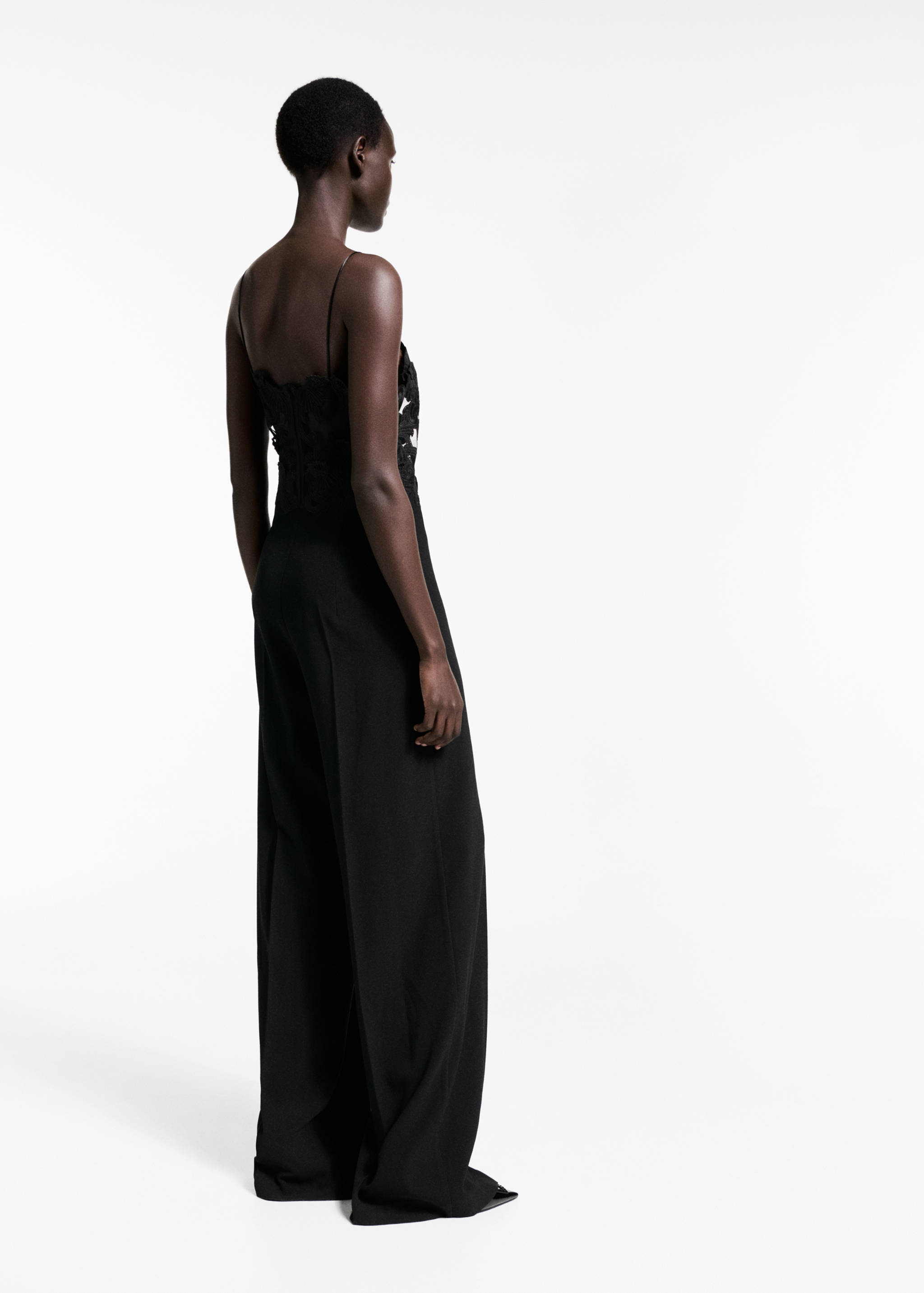 Tulle jumpsuit with lace detail - Reverse of the article