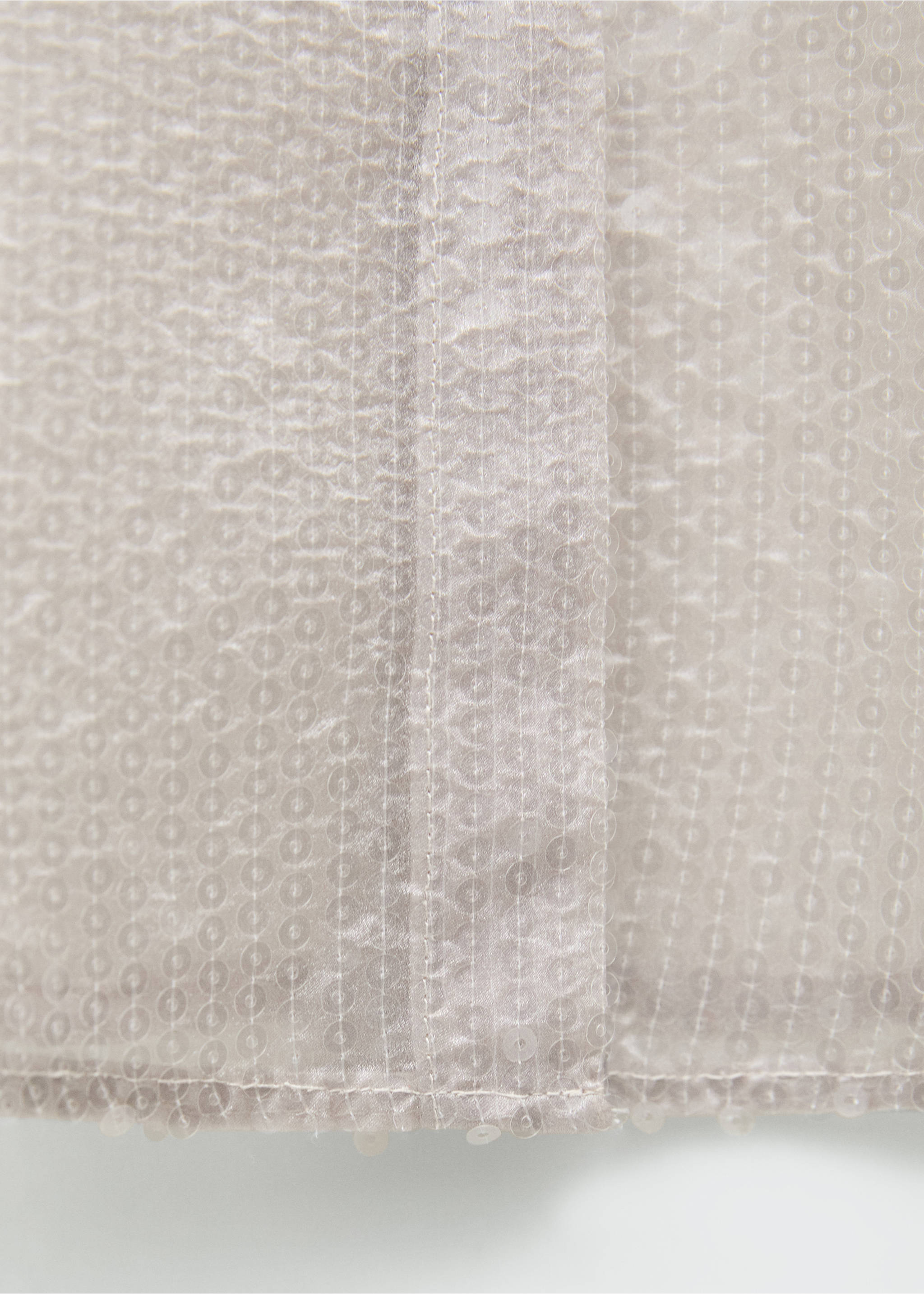 Semi-transparent sequined shirt - Details of the article 0, Ecru. Ref: 77039035-00.