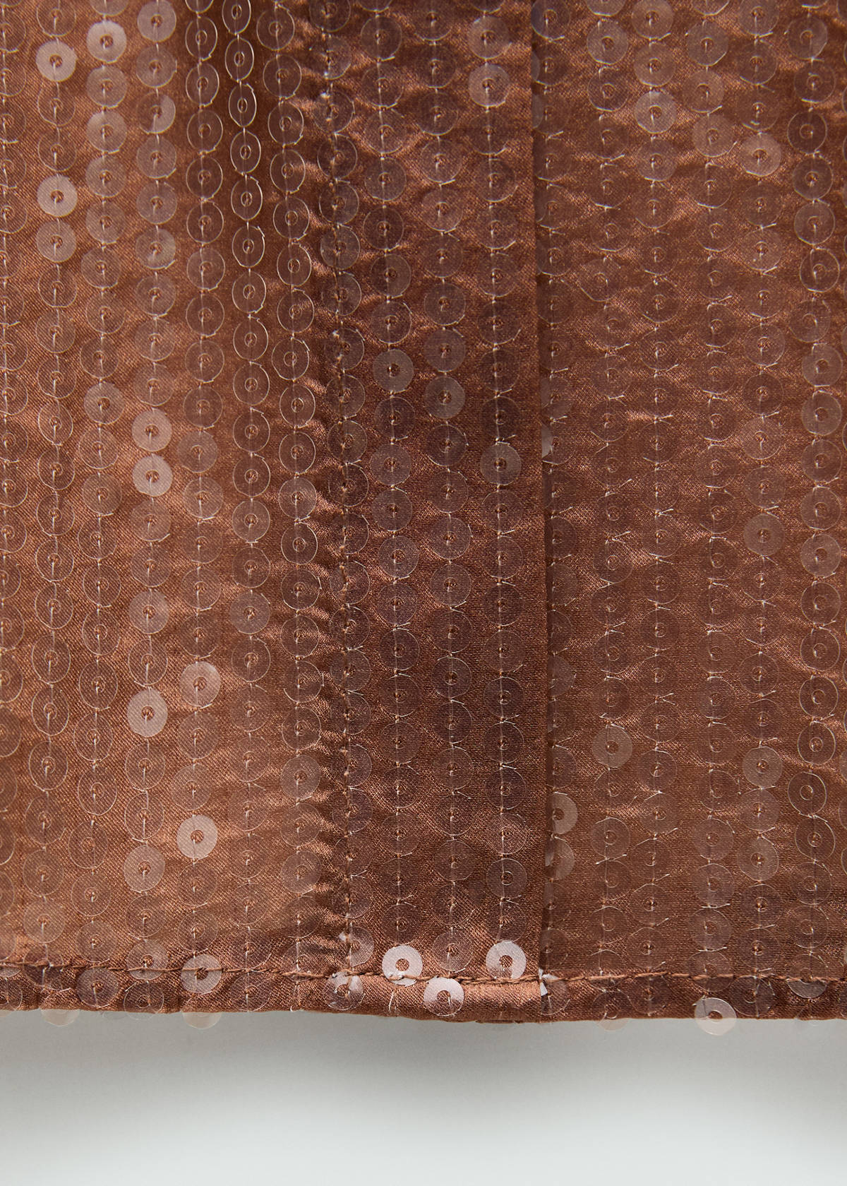 Semi-transparent sequined shirt — Brown