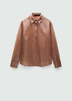 Semi-transparent sequined shirt — Brown 8