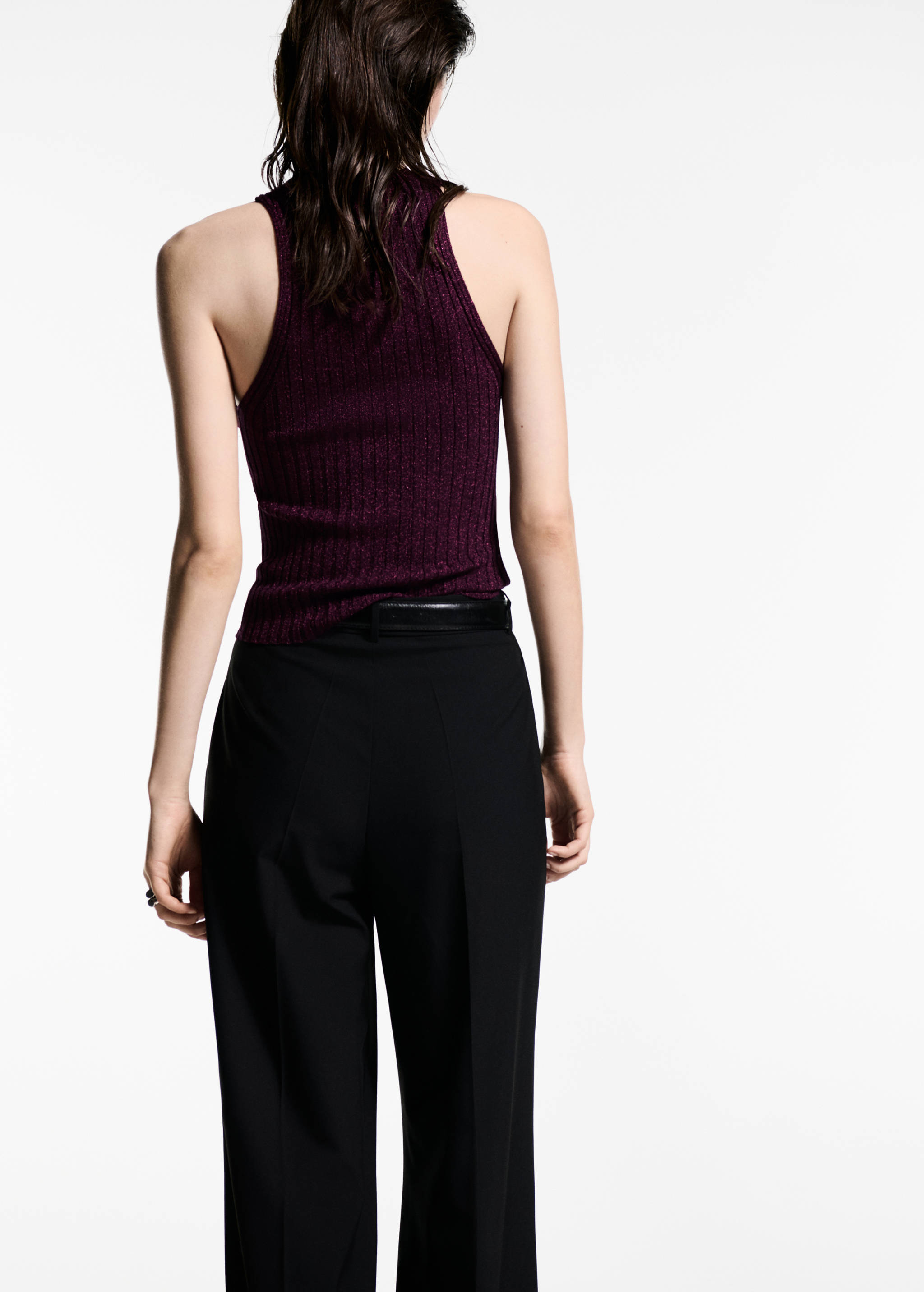 Top punto lúrex cuello halter - Reverso del artículo