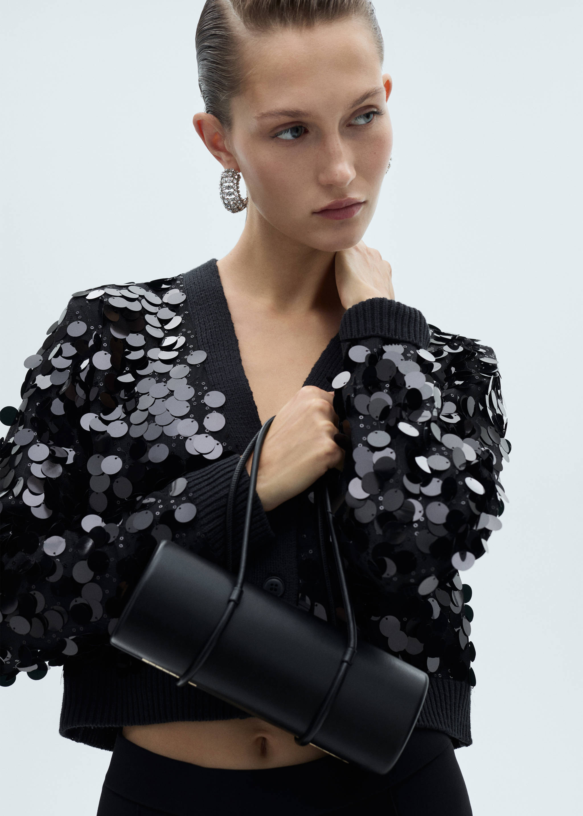 Paillettes knit cardigan - Medium plane