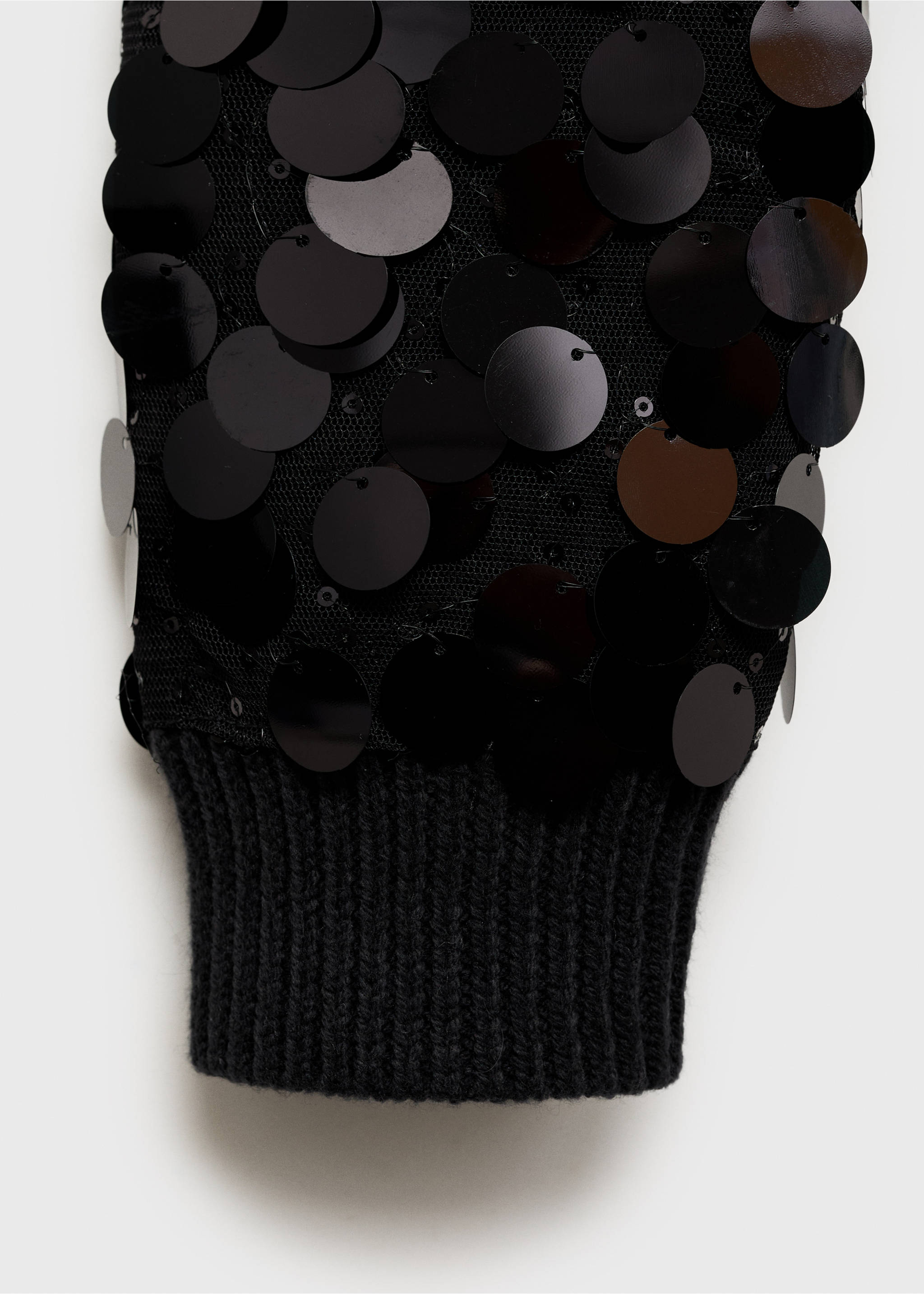 Paillettes knit cardigan - Details of the article 0, Black. Ref: 77039044-00.