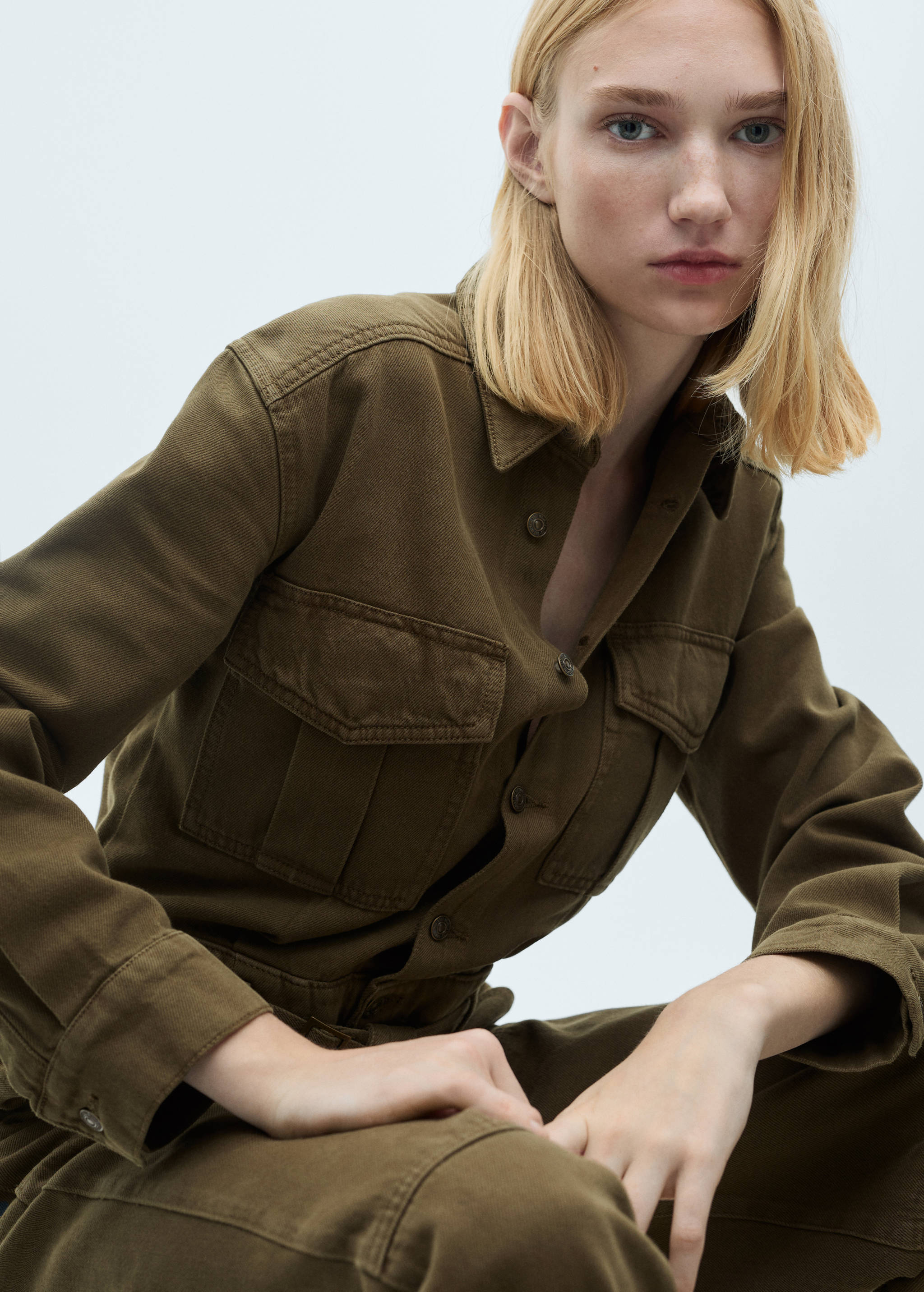 Джинсовый комбинезон с поясом - Деталь изделия 2