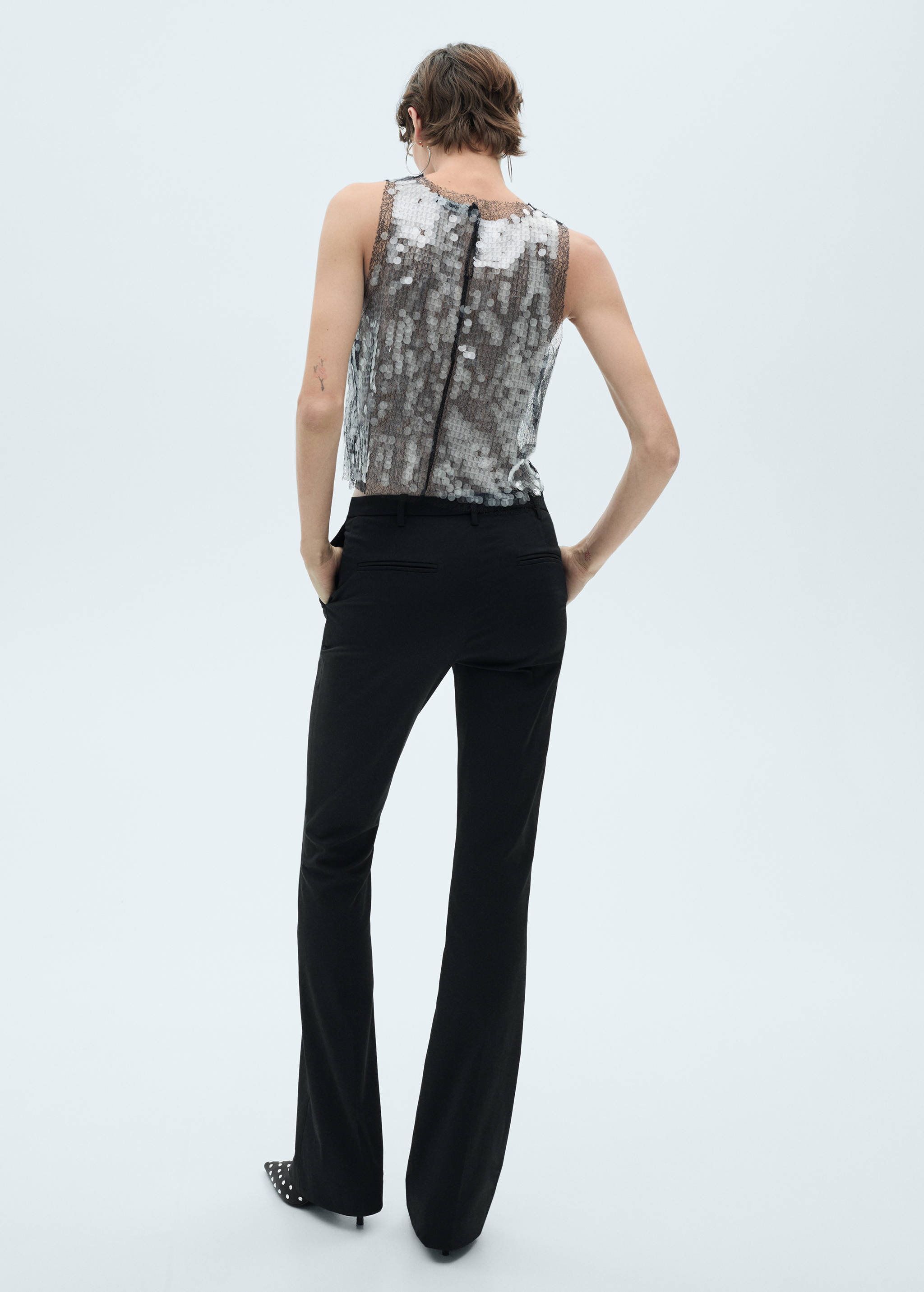 Semi-transparent sequined top - Reverse of the article