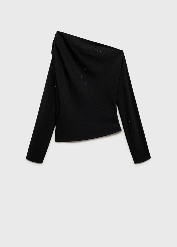 Asymmetrical sequined blouse - thumbnail 4
