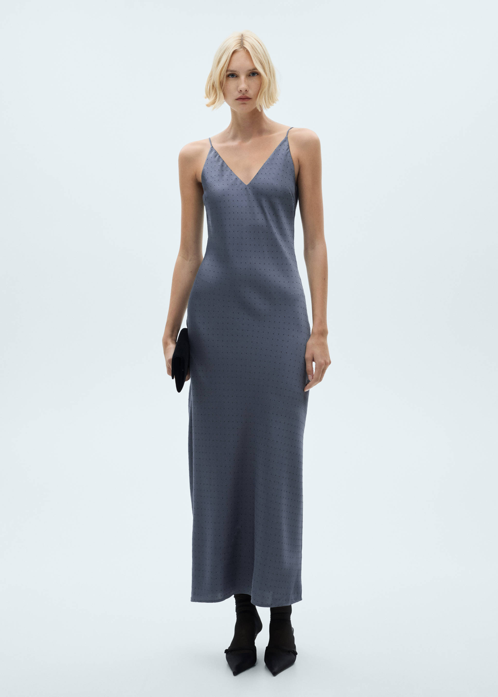 Robe style lingerie détails strass - Plan général