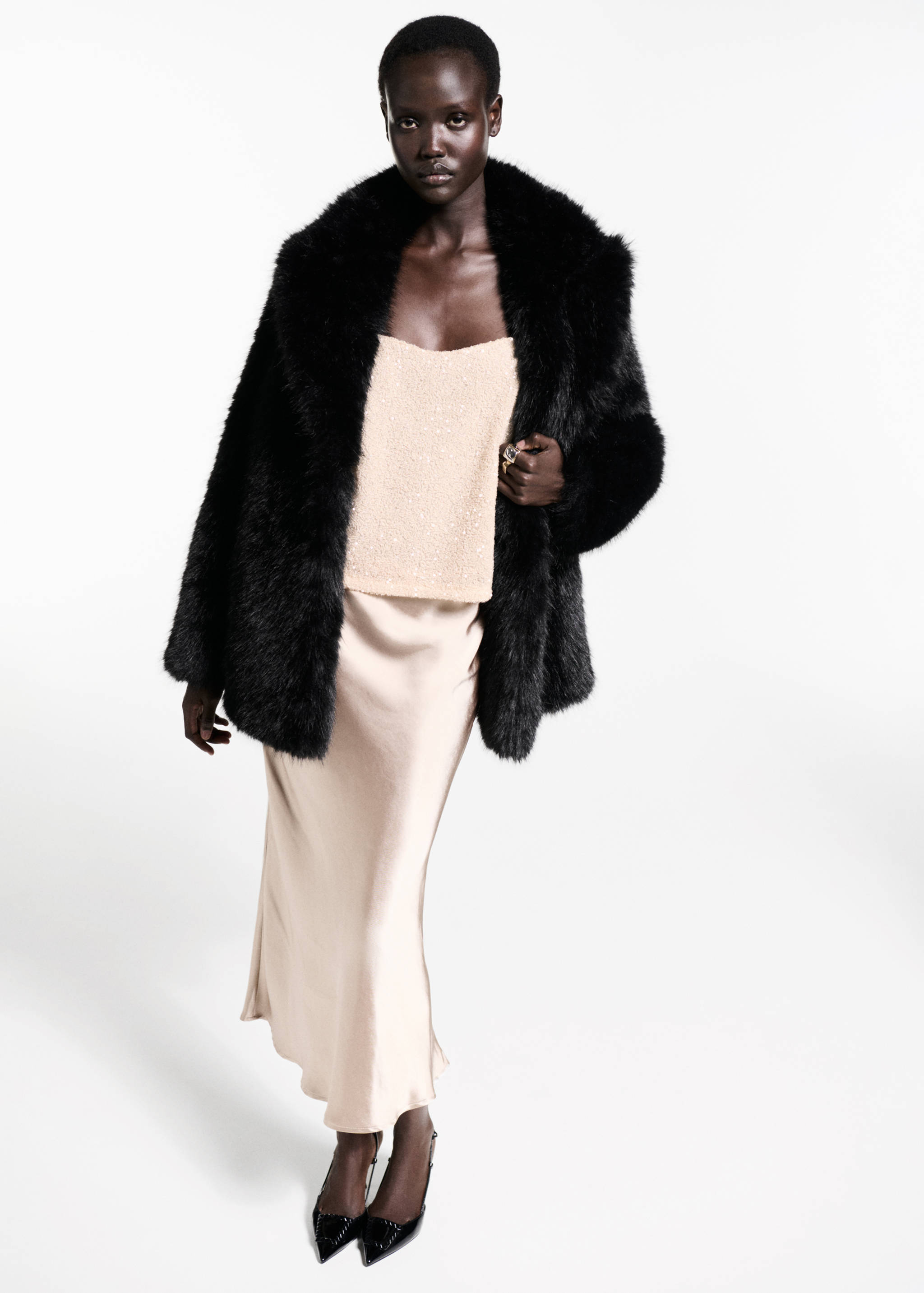 Sequin top with spaghetti strap - General plane