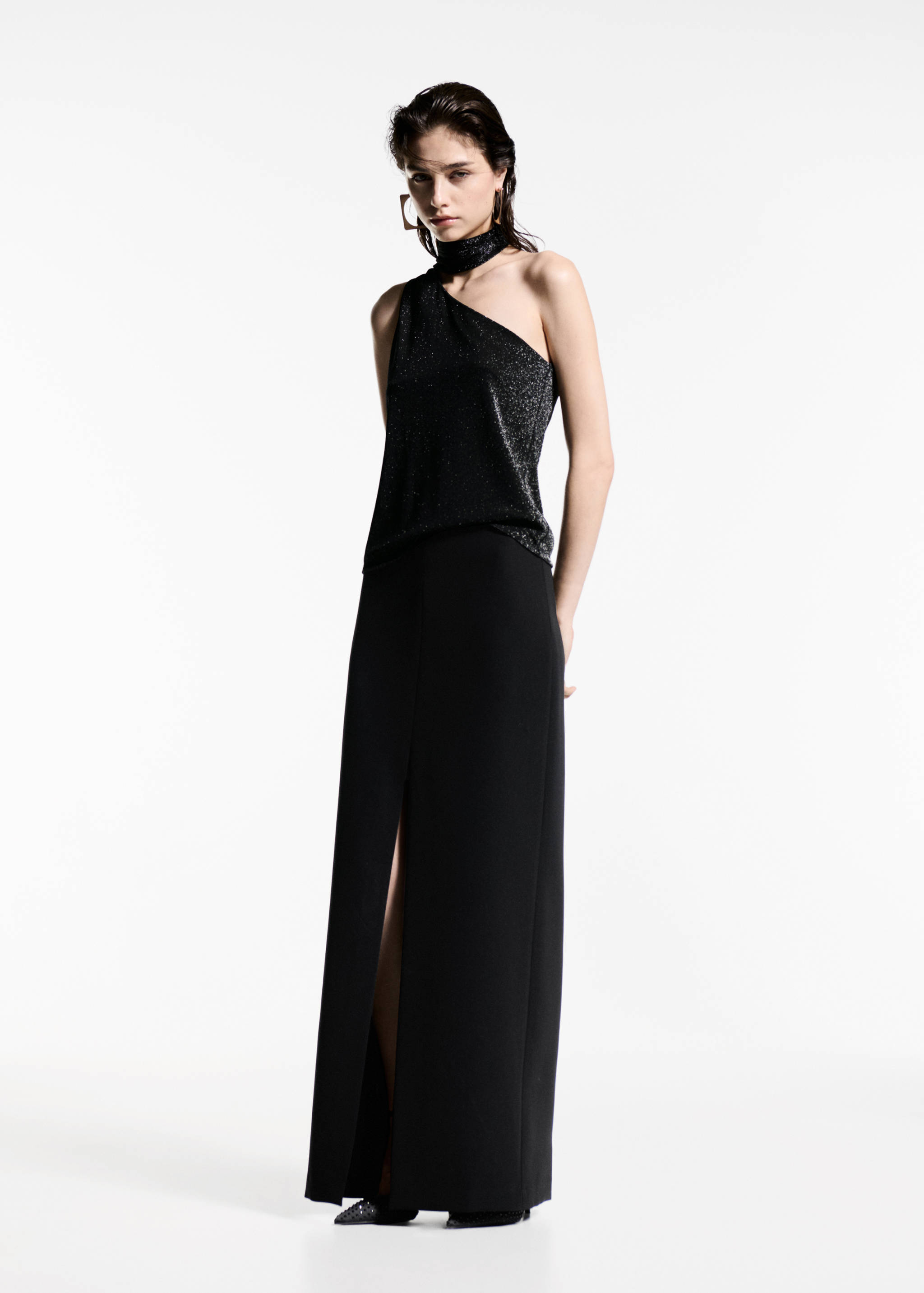 Asymmetrical lurex top - General plane