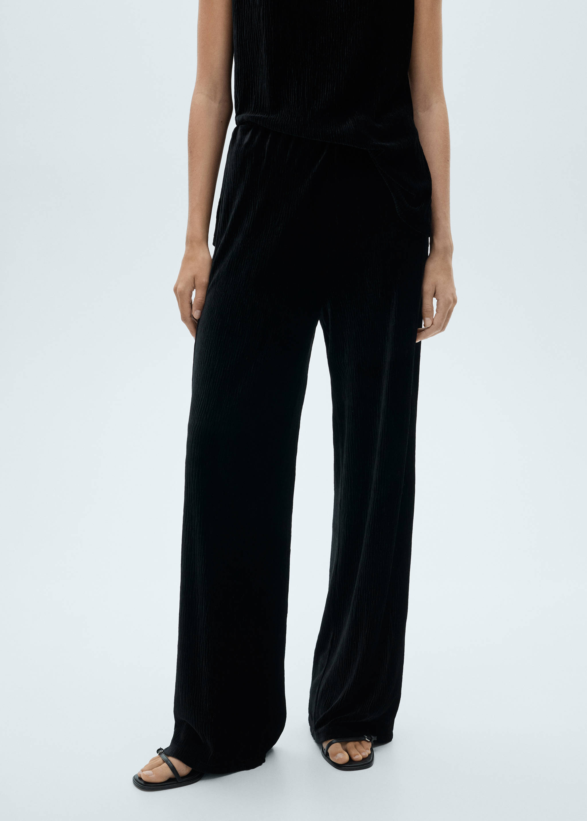 Straight velvet trousers - Medium plane