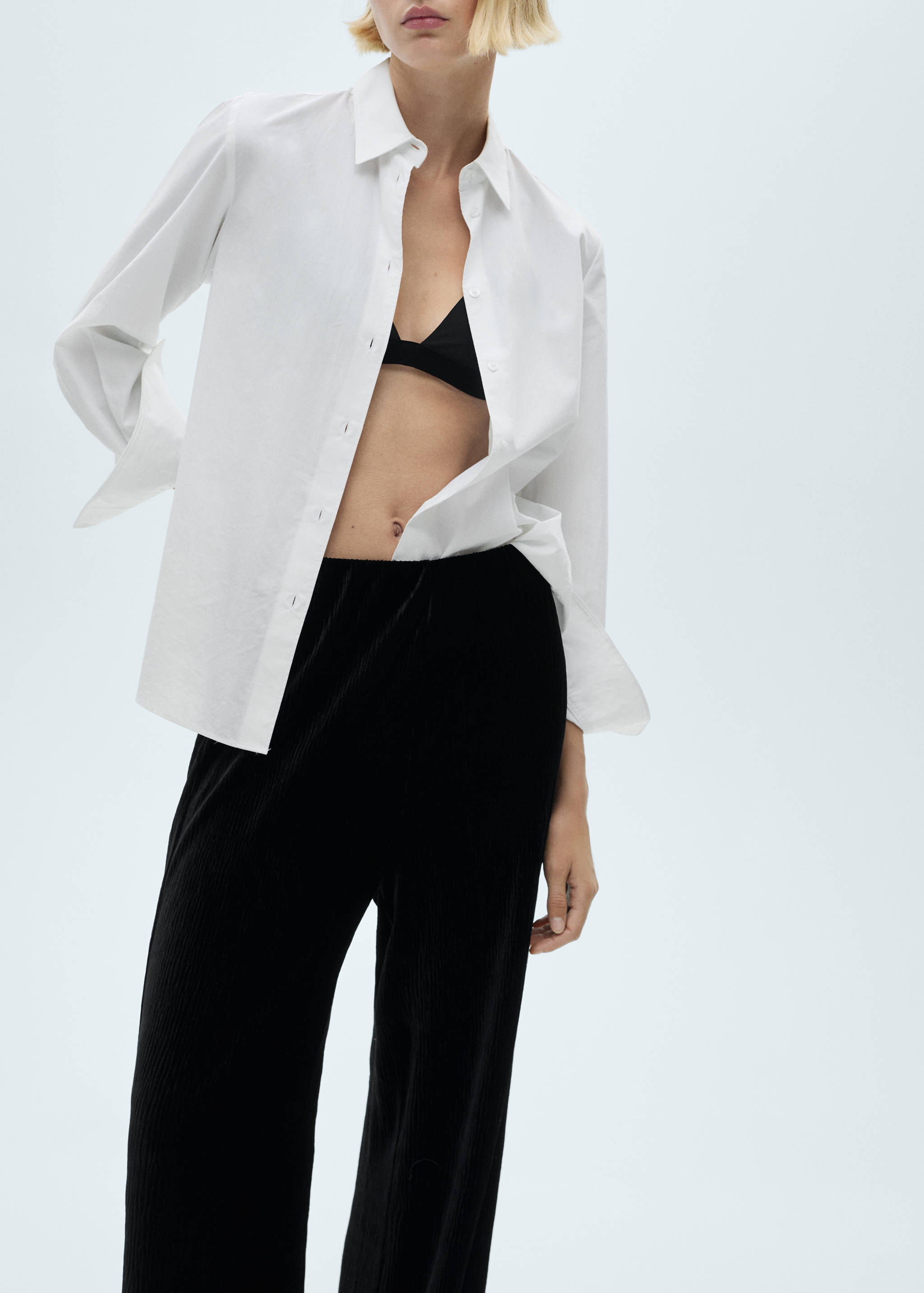 Straight velvet trousers - Details of the article 6