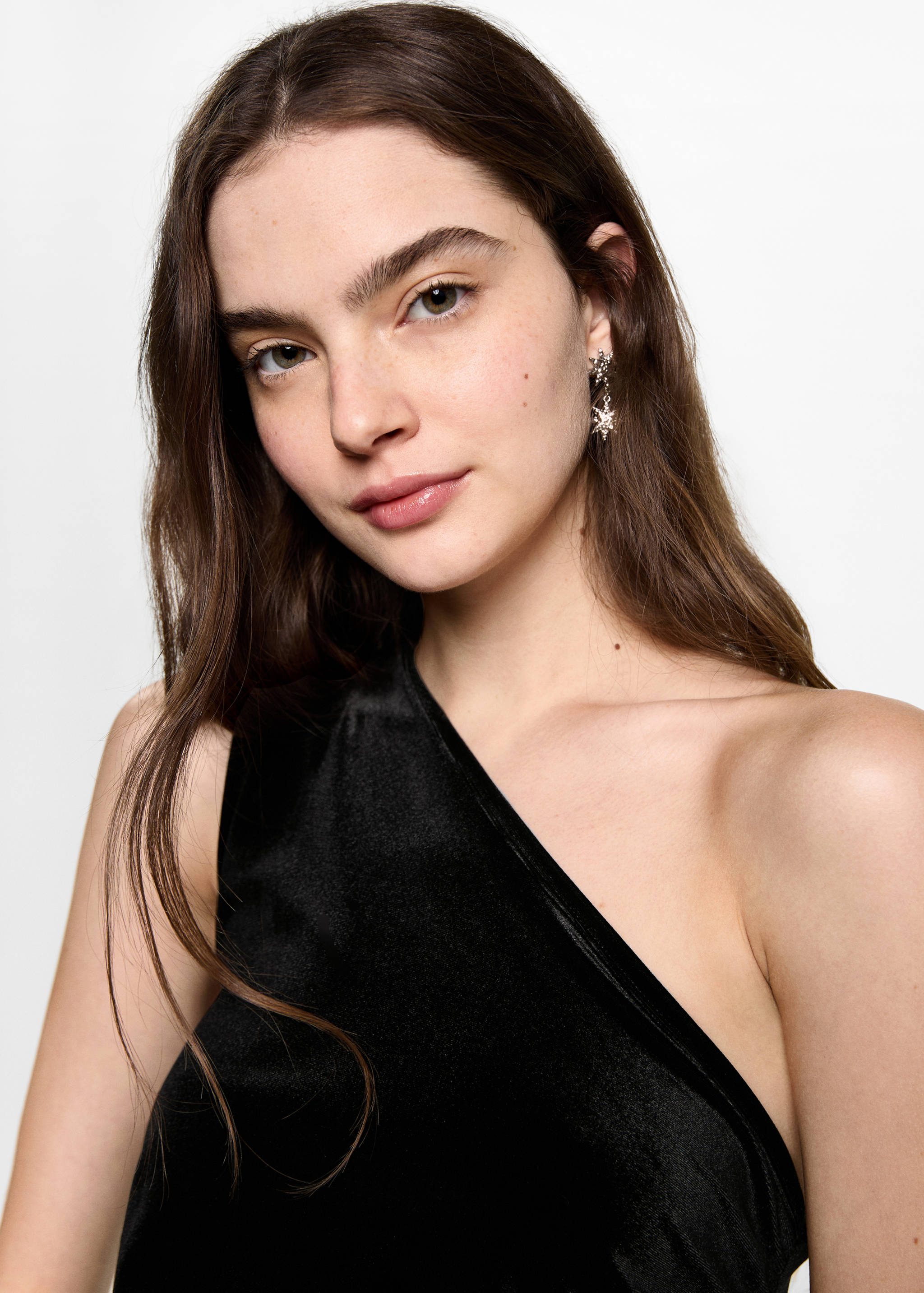 Asymmetric velvet jumpsuit - Details of the article 1