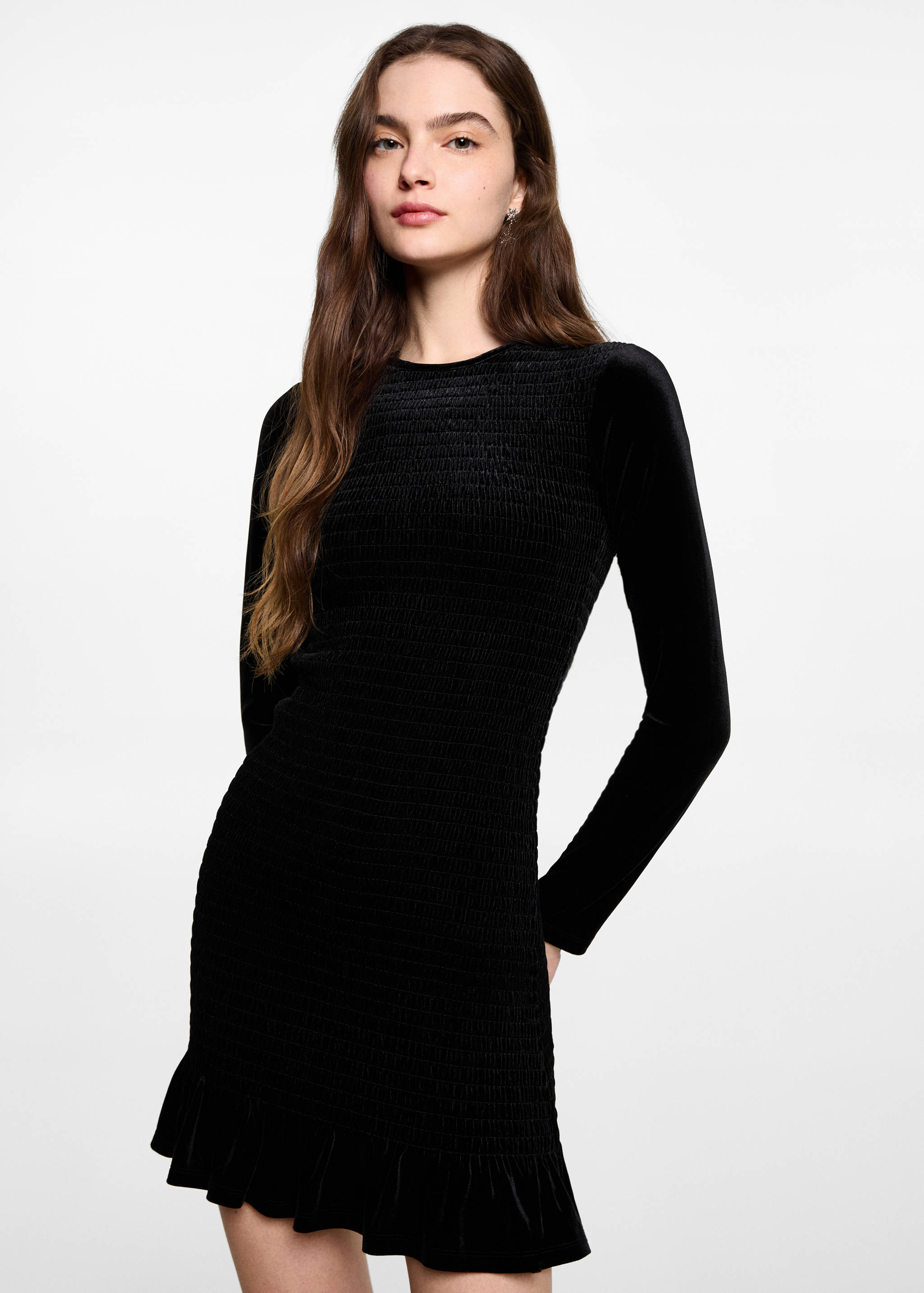 Ruched velvet dress - Medium plane