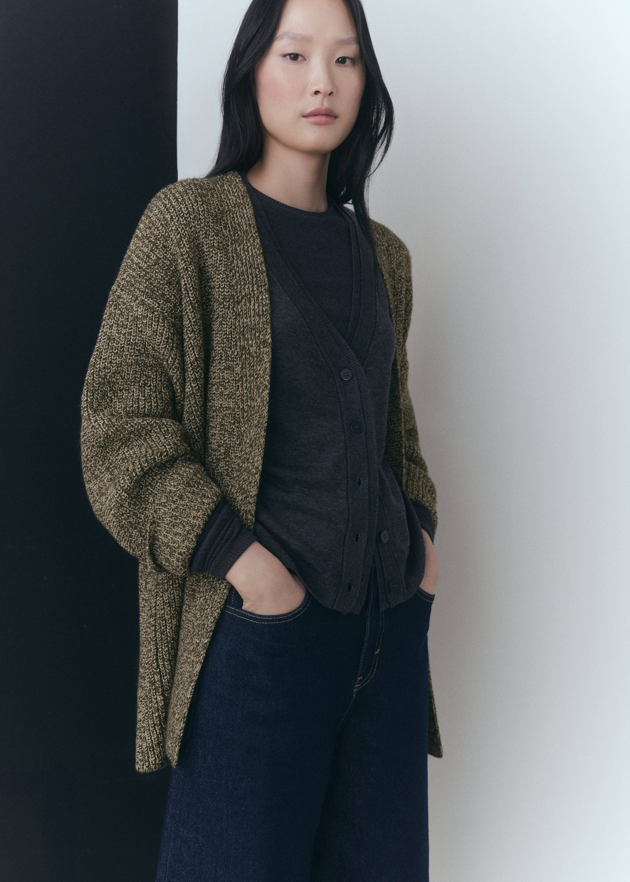 Oversized knit cardigan - Details of the article 2