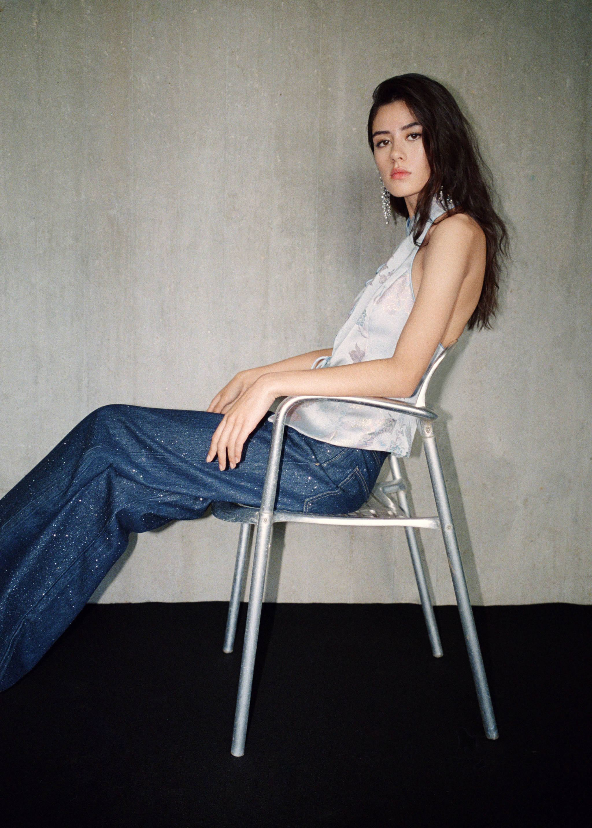 Straight-fit shiny rinse-wash jeans - Details of the article 6