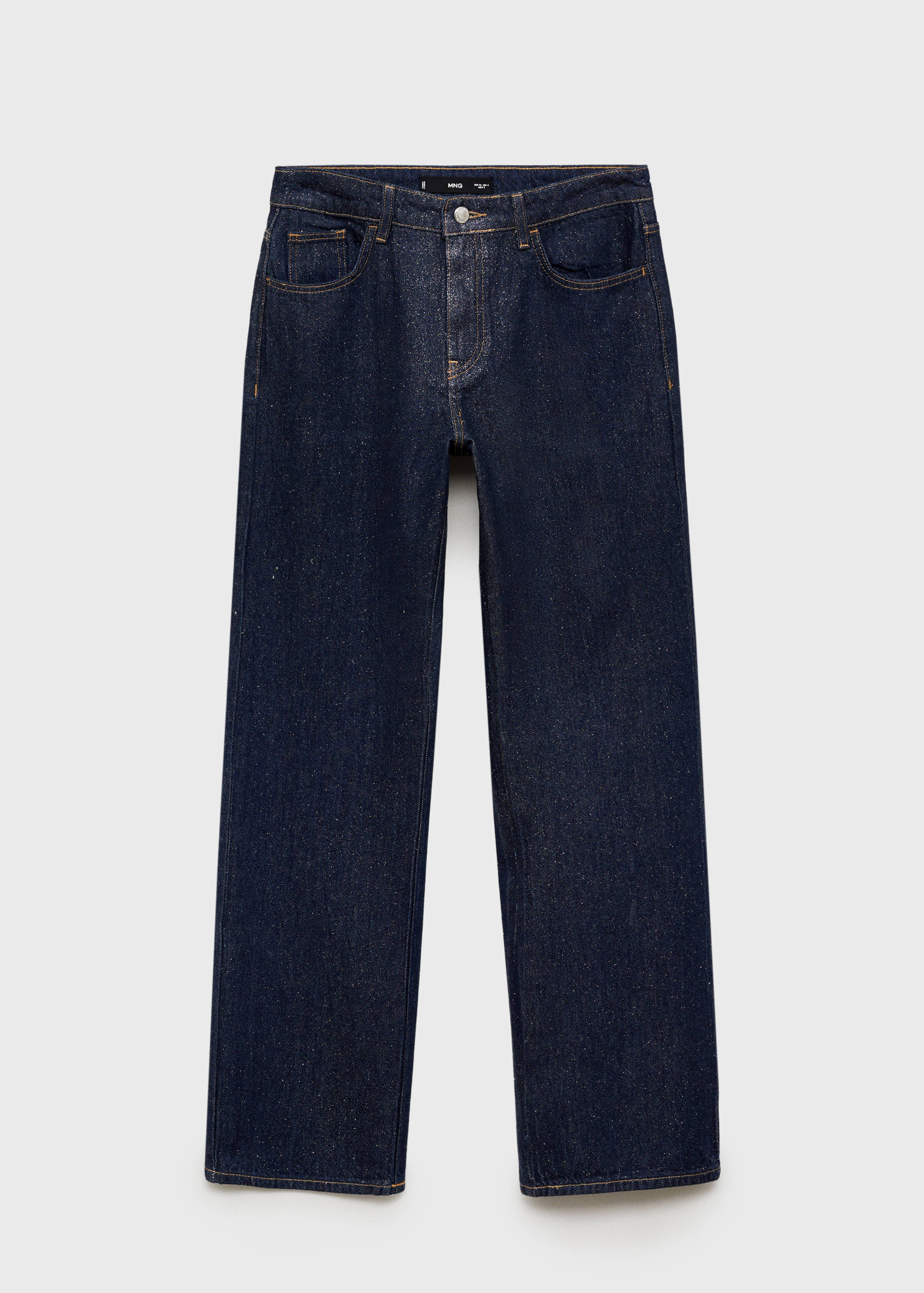 Straight-fit shiny rinse-wash jeans - Article without model