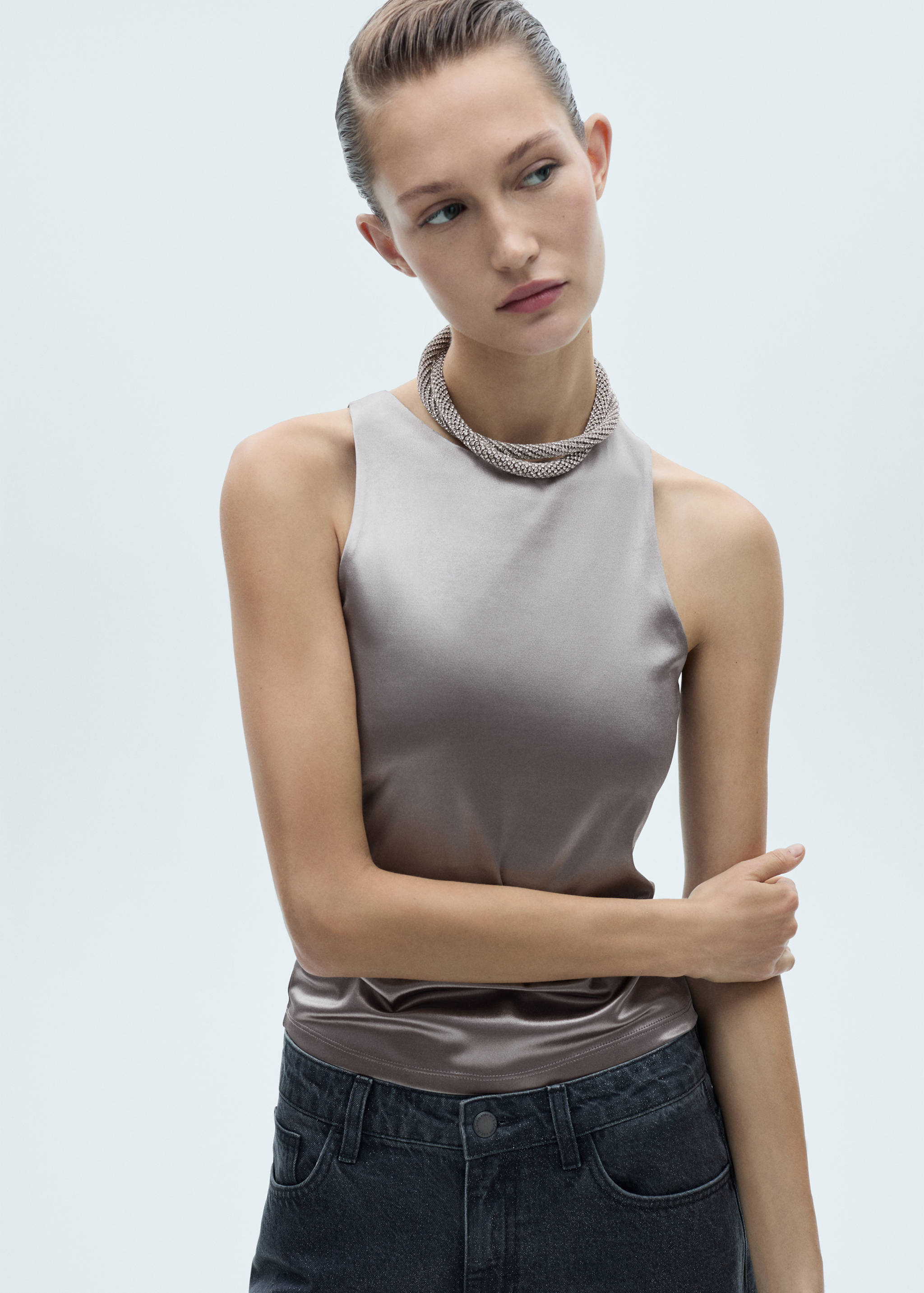 Metallic satin top - Medium plane