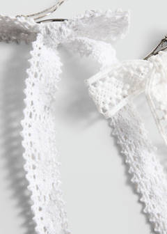 Pack of 2 crochet bow pins — White 3