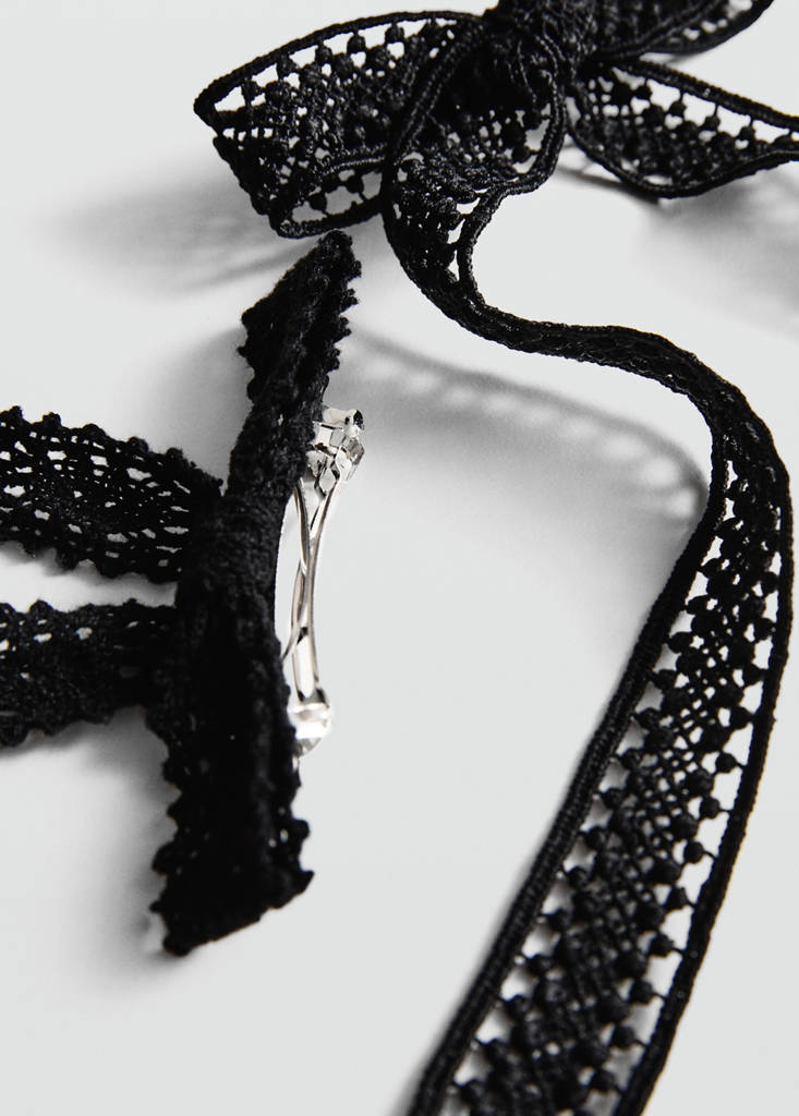 Pack of 2 crochet bow pins — Black