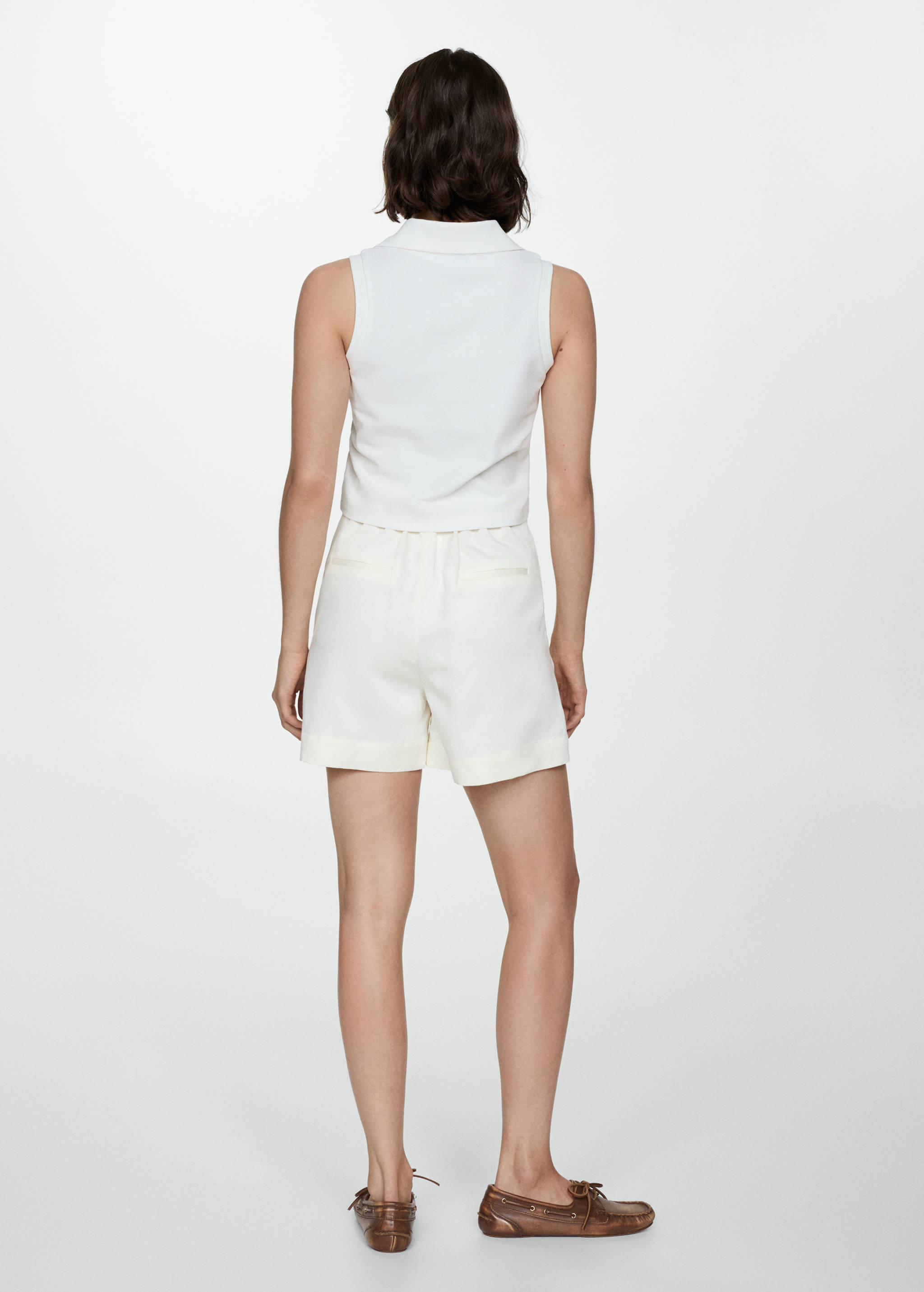 Cropped cotton polo shirt - Reverse of the article