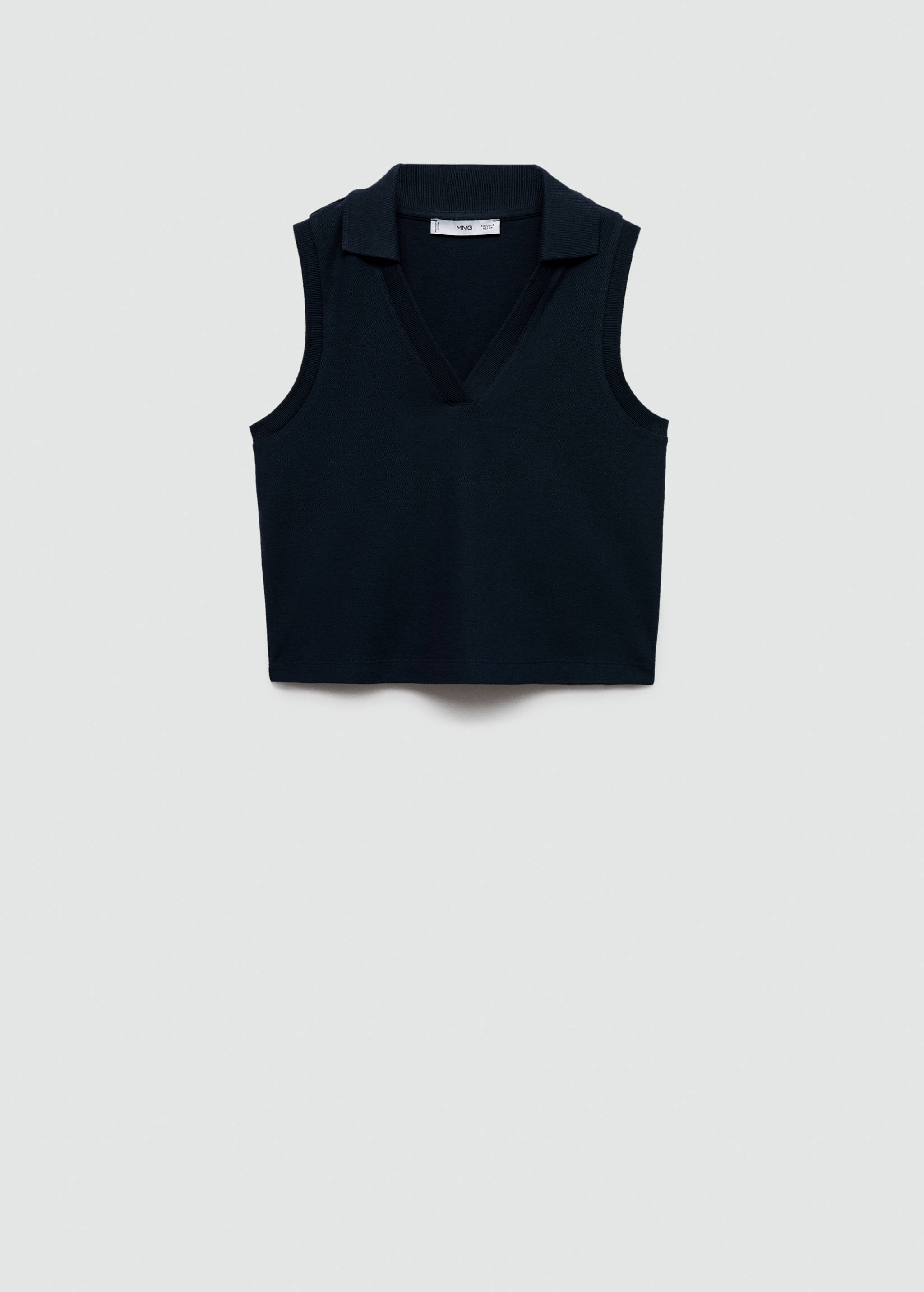 Cropped cotton polo shirt - Article without model
