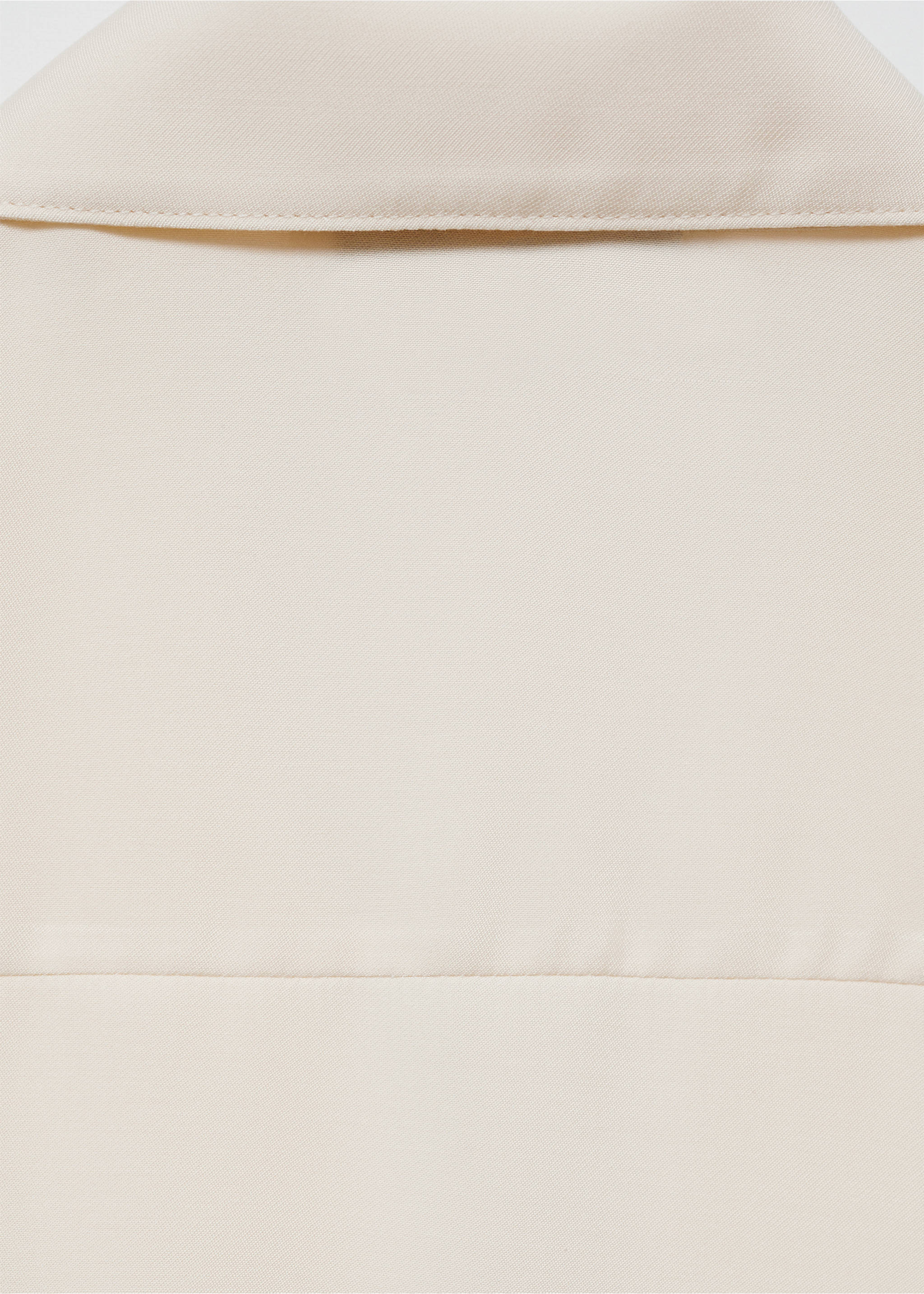 Short-sleeved satin shirt - Details of the article 0, Ecru. Ref: 77040280-00.
