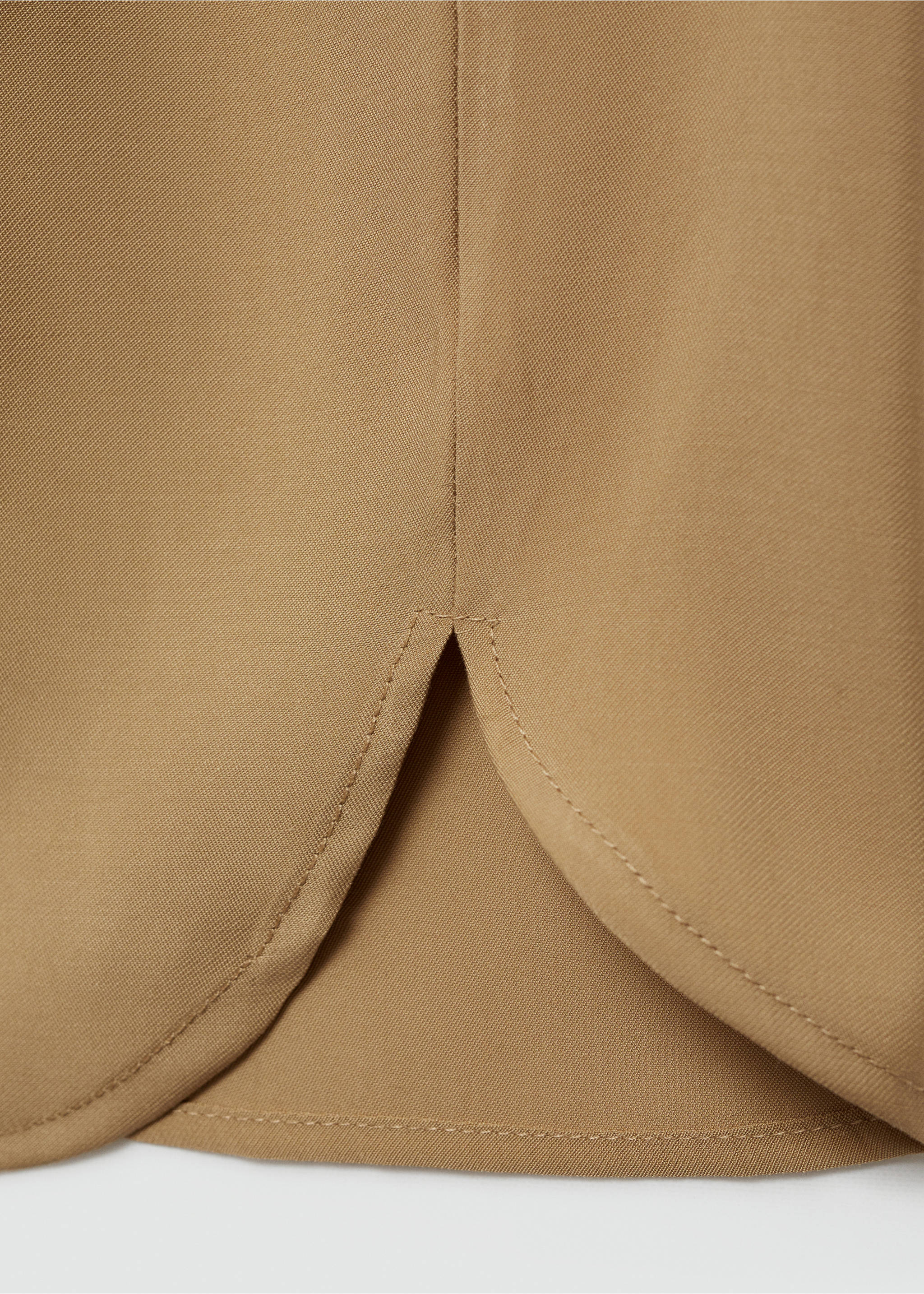 Short-sleeved satin shirt - Details of the article 0, Medium Brown. Ref: 77040280-00.