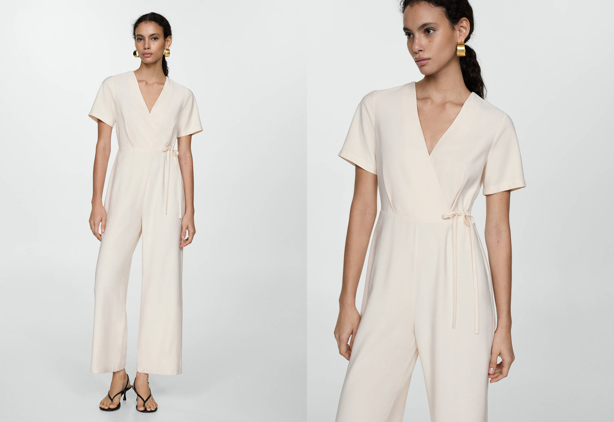 Bow wrap jumpsuit - Panoramic plane