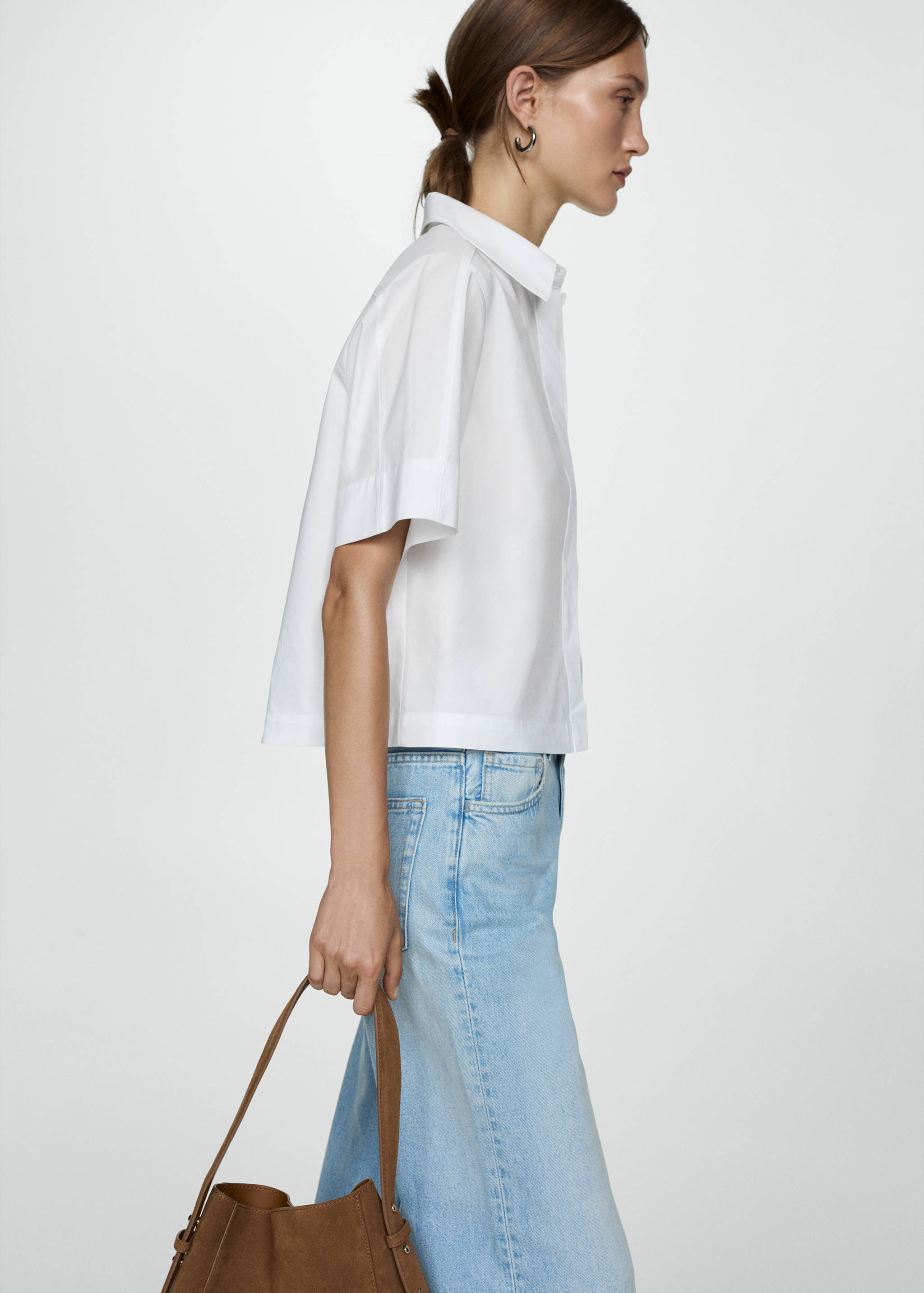 Chemise coton manches courtes - Plan moyen