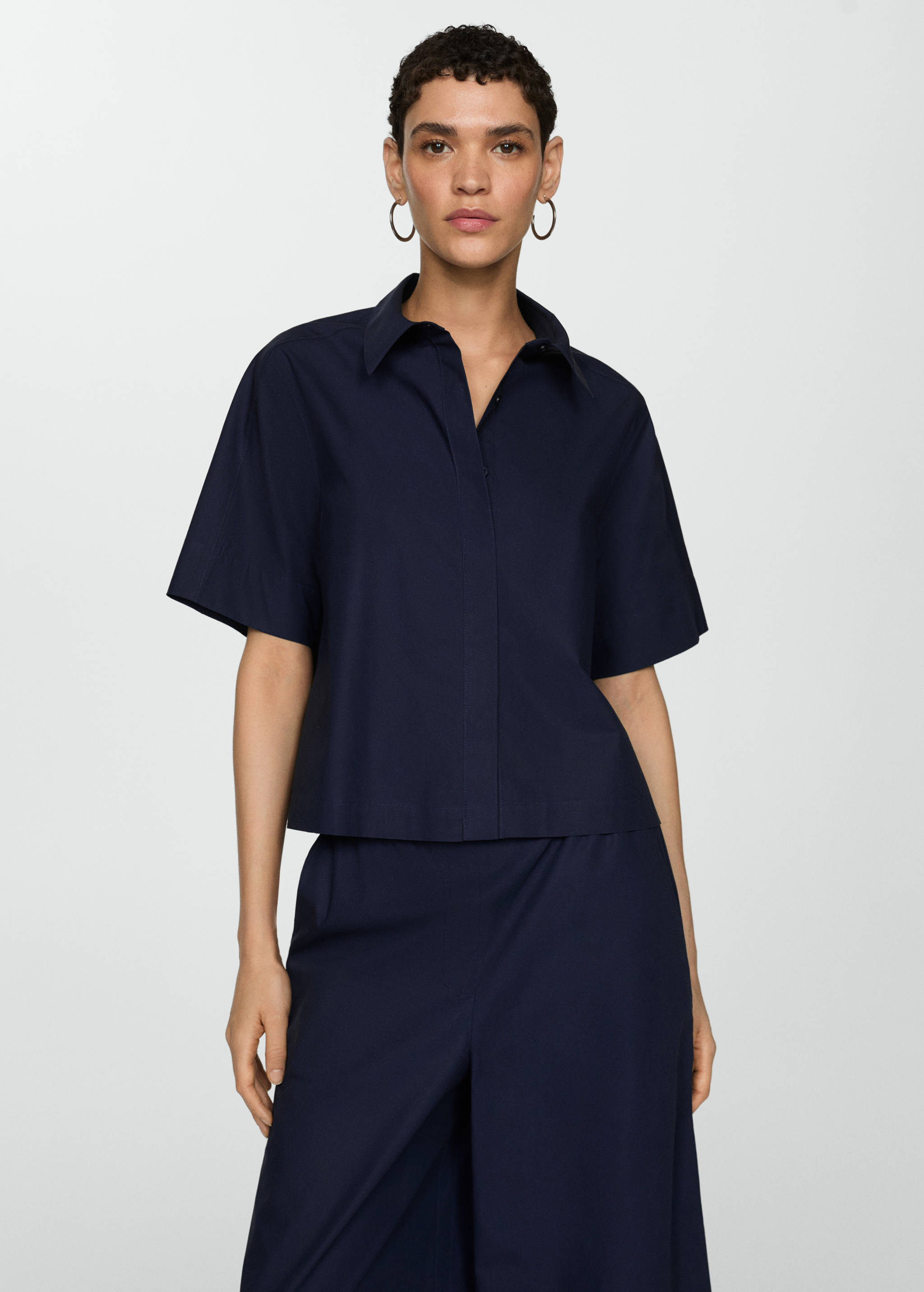 Chemise coton manches courtes - Plan moyen