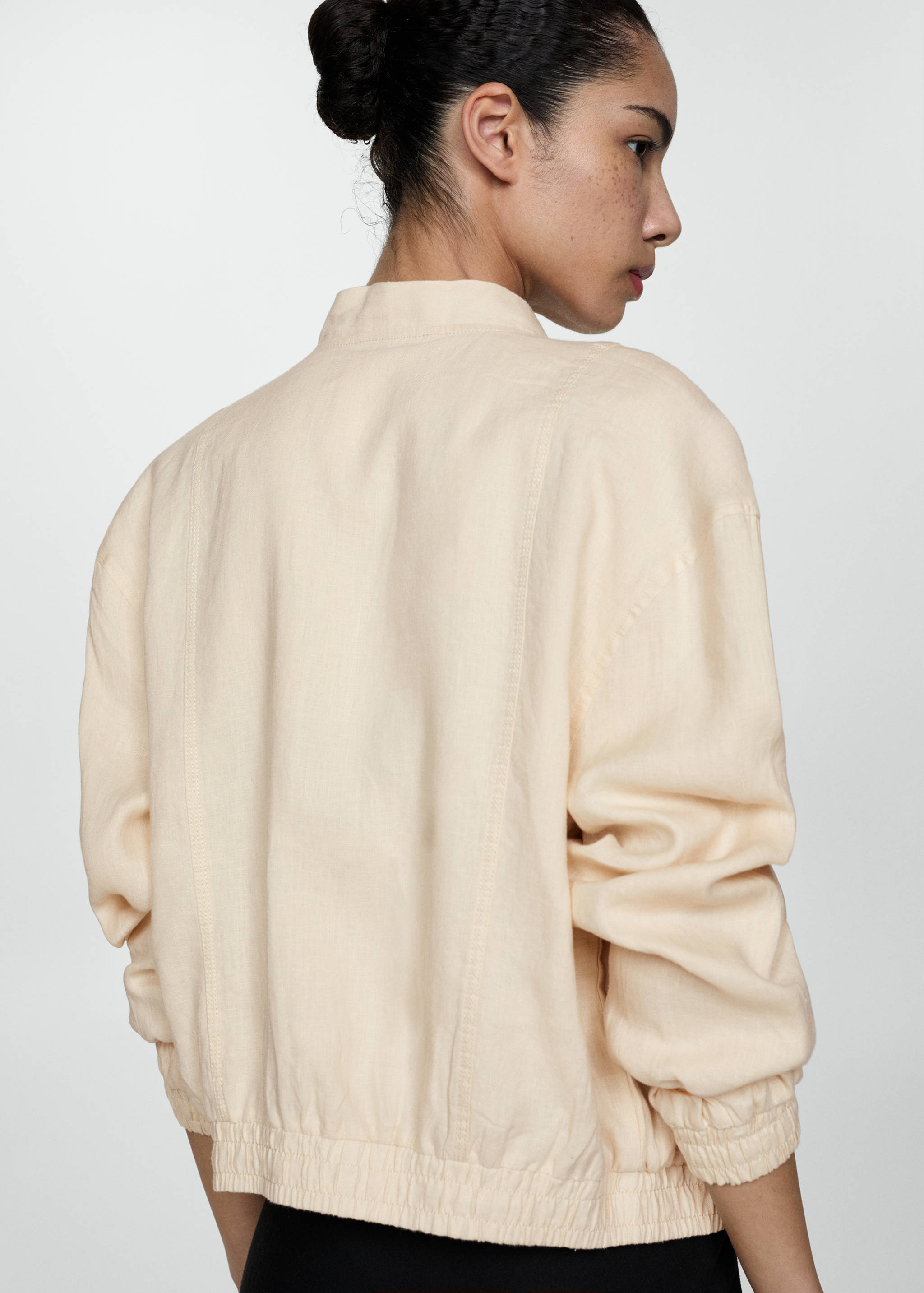 Buttons linen-blend jacket - Reverse of the article