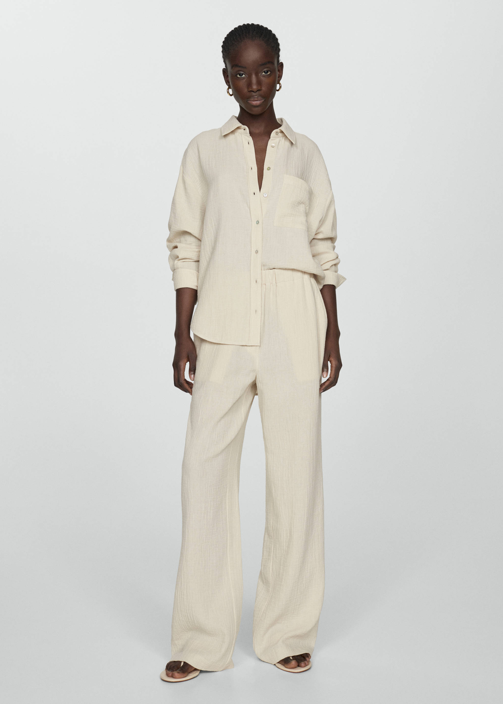 Camisa algodón bolsillo - Plano general