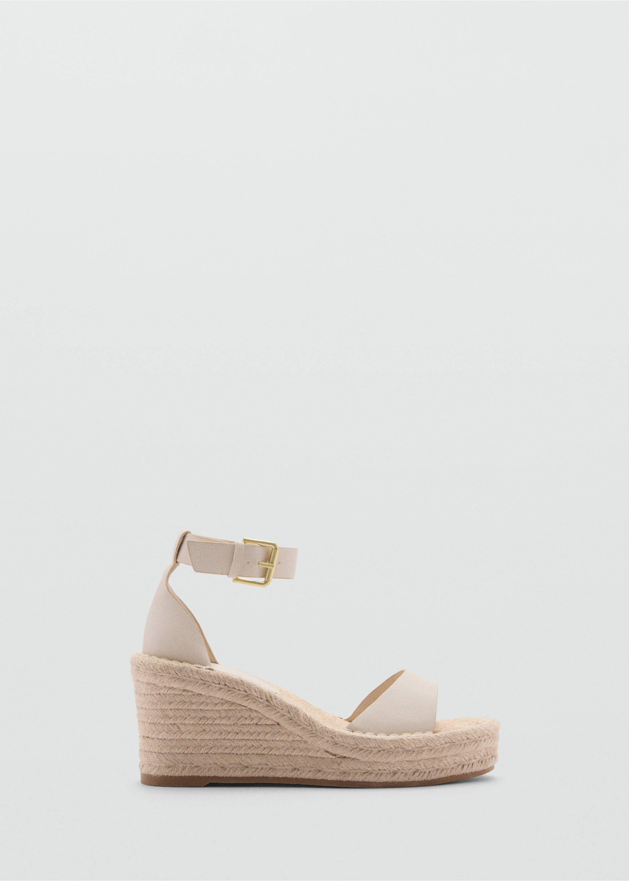Wedge buckle sandals - Article without model, Ecru. Ref: 77040335-00.