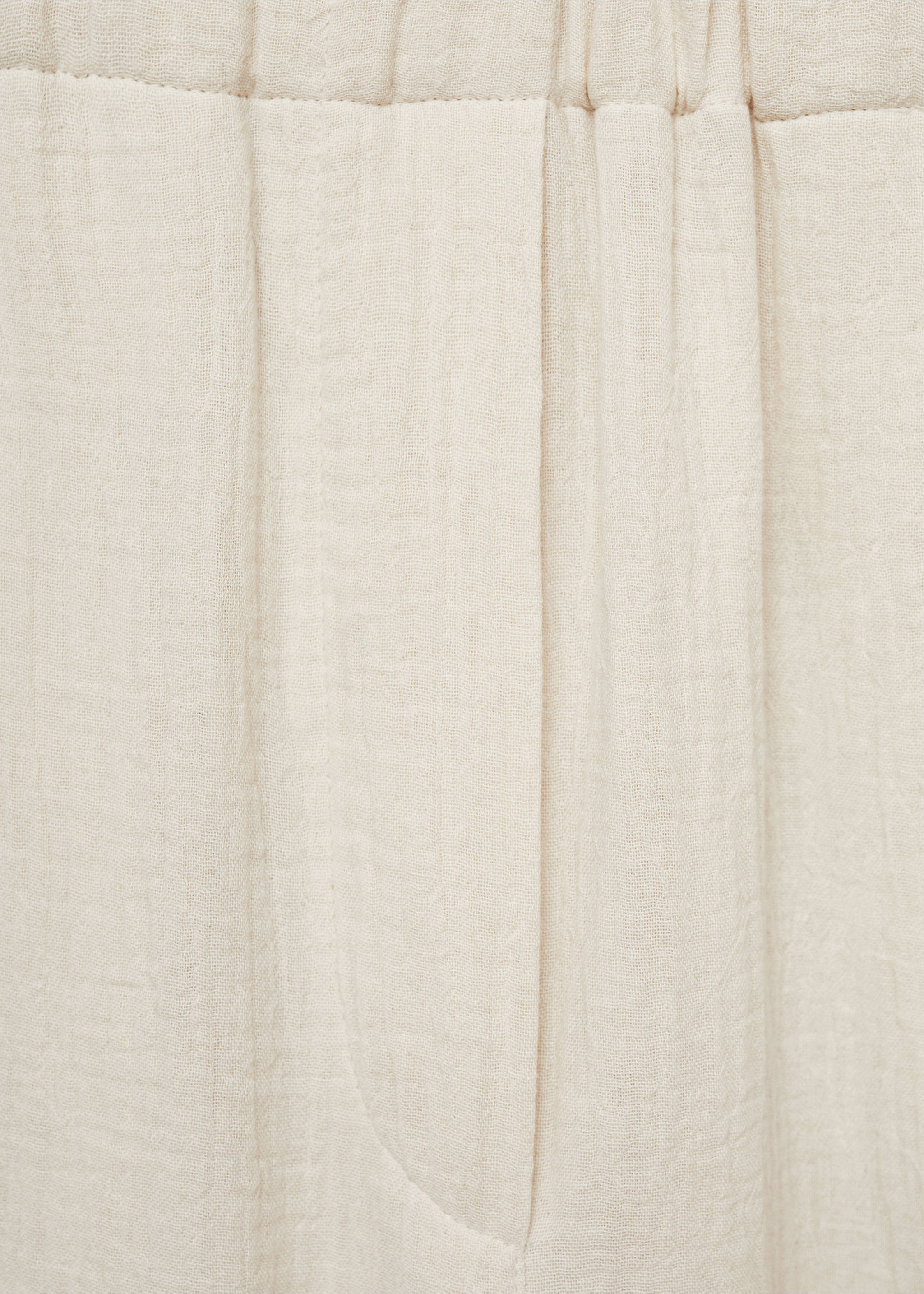 Pantalón wide leg algodón - Detalle del artículo 8, Crudo. Ref: 77040339-00.