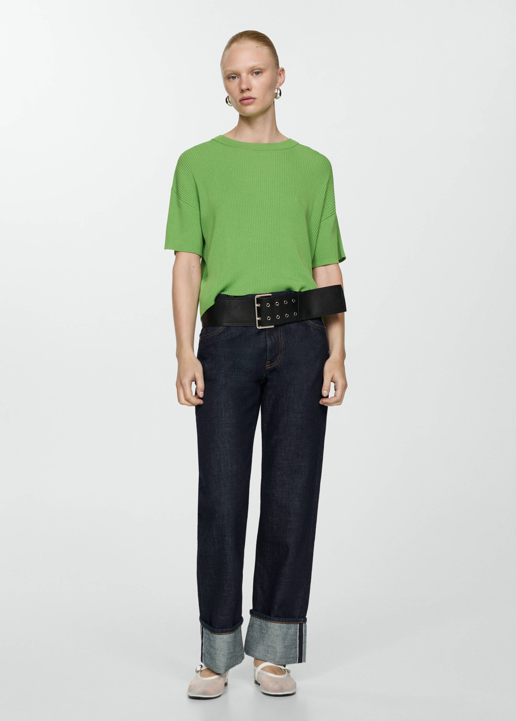 T-shirt maille côtelée - Plan général