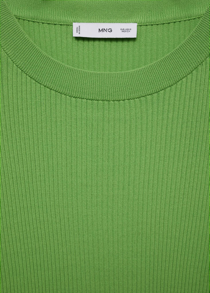 Ribbed  knit t-shirt — Green