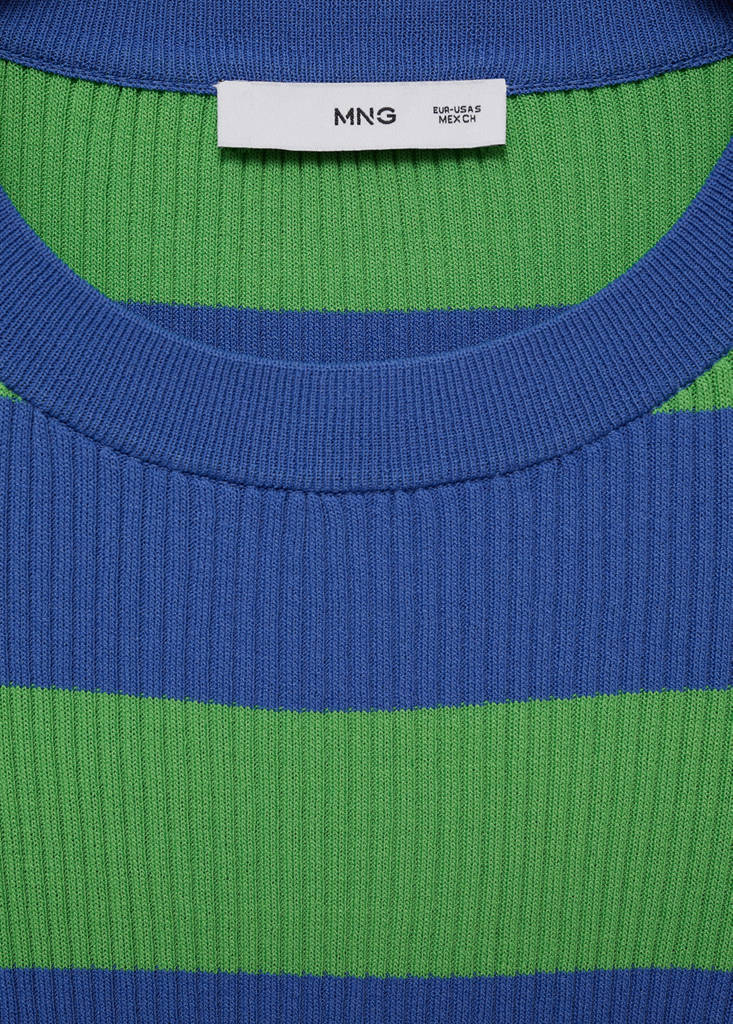 Ribbed  knit t-shirt — Blue