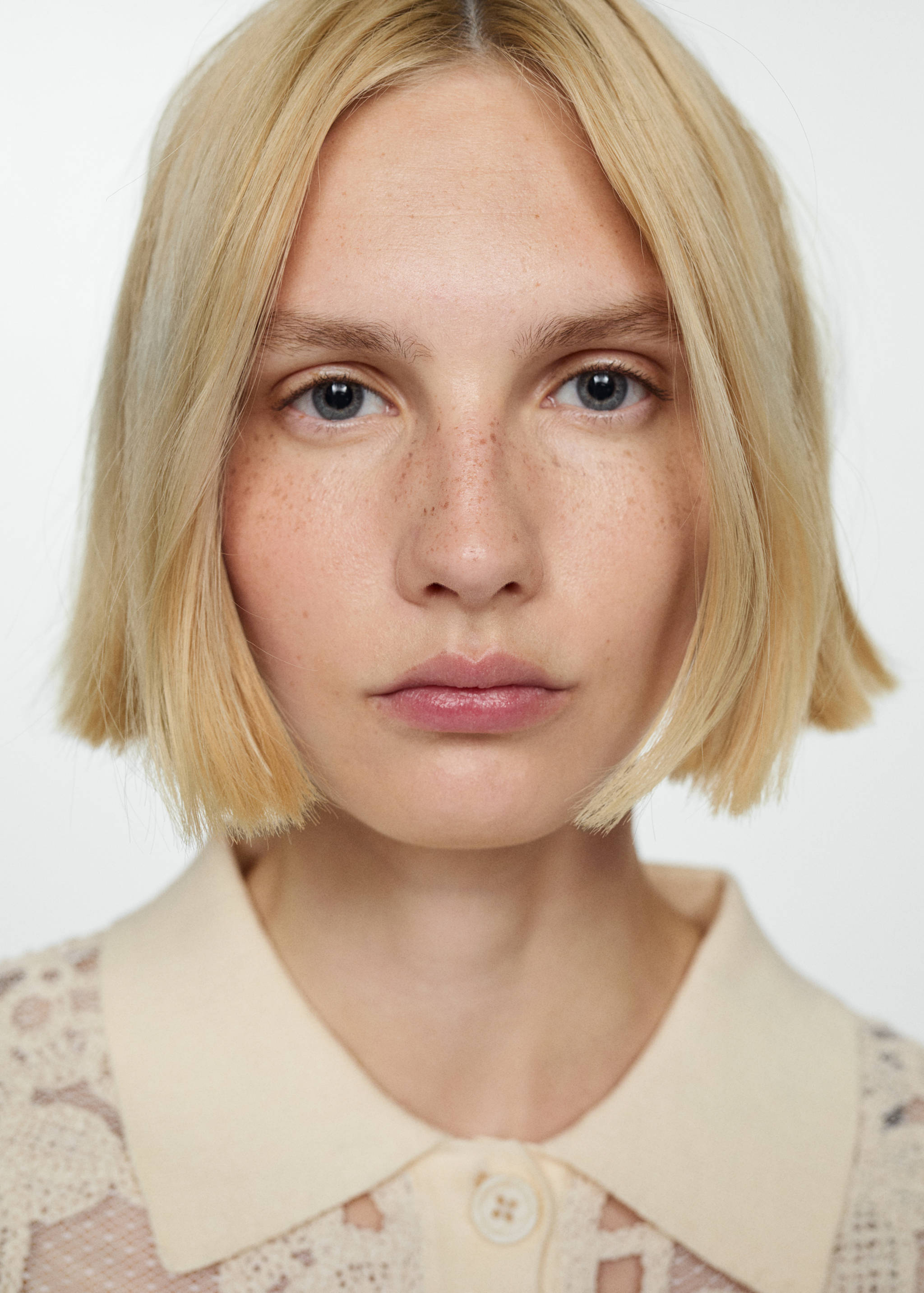 Embroidered blouse with openwork details - Details of the article 1