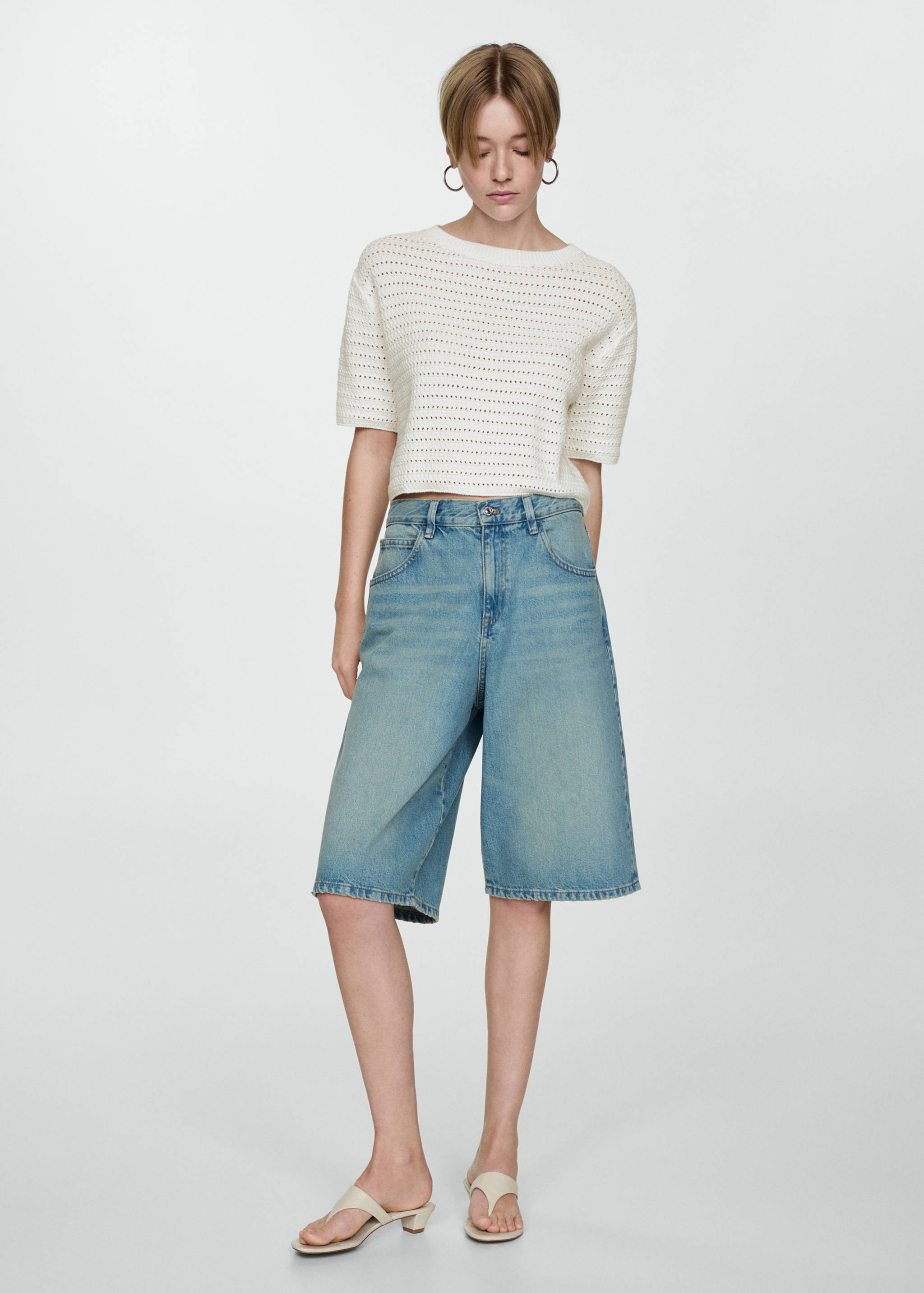 Pull-over maille détails ajourés - Plan général